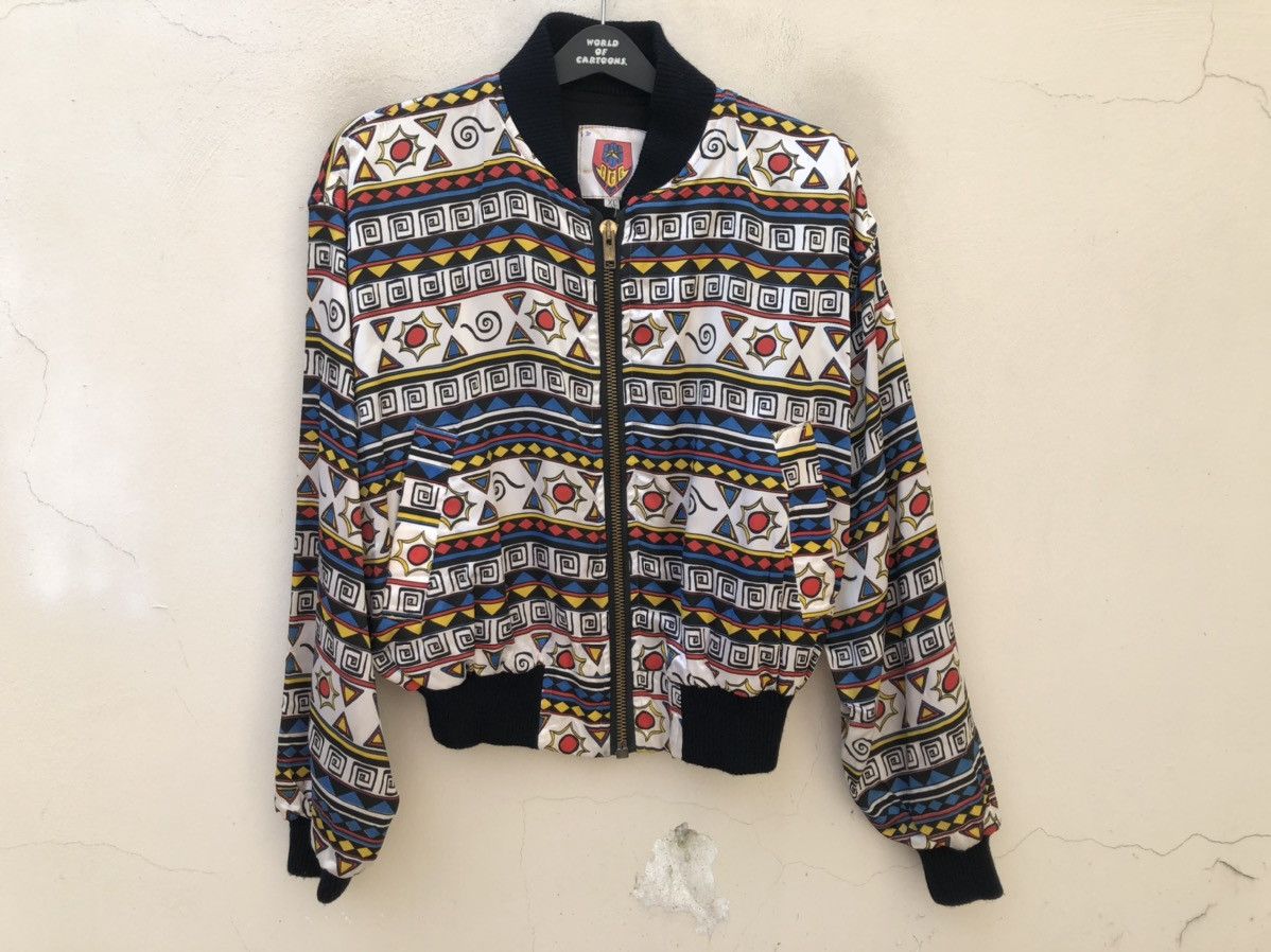 Vintage 90s CCC Suzie B. London Psychedelic Bomber Cropped Jacket Size US XL / EU 56 / 4 - 3 Thumbnail