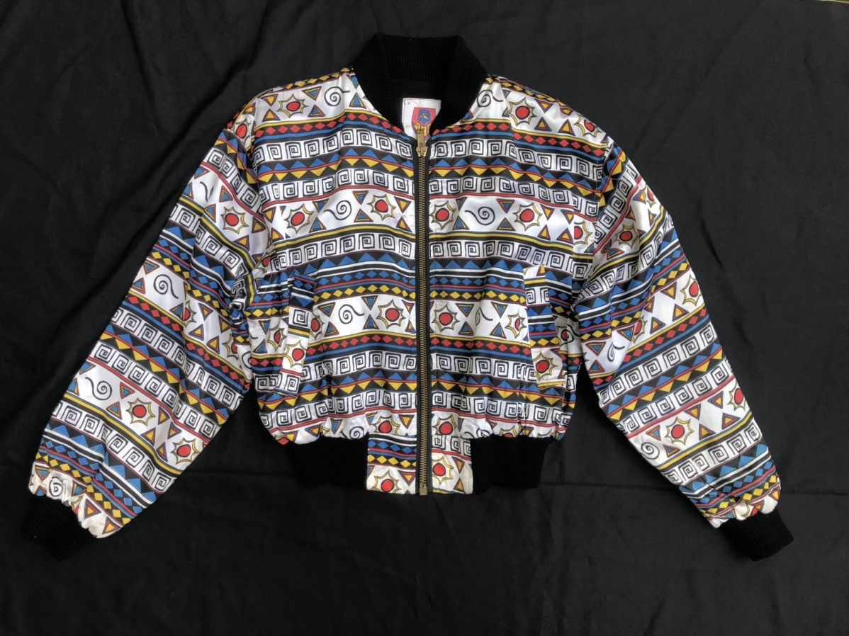 Vintage 90s CCC Suzie B. London Psychedelic Bomber Cropped Jacket Size US XL / EU 56 / 4 - 1 Thumbnail