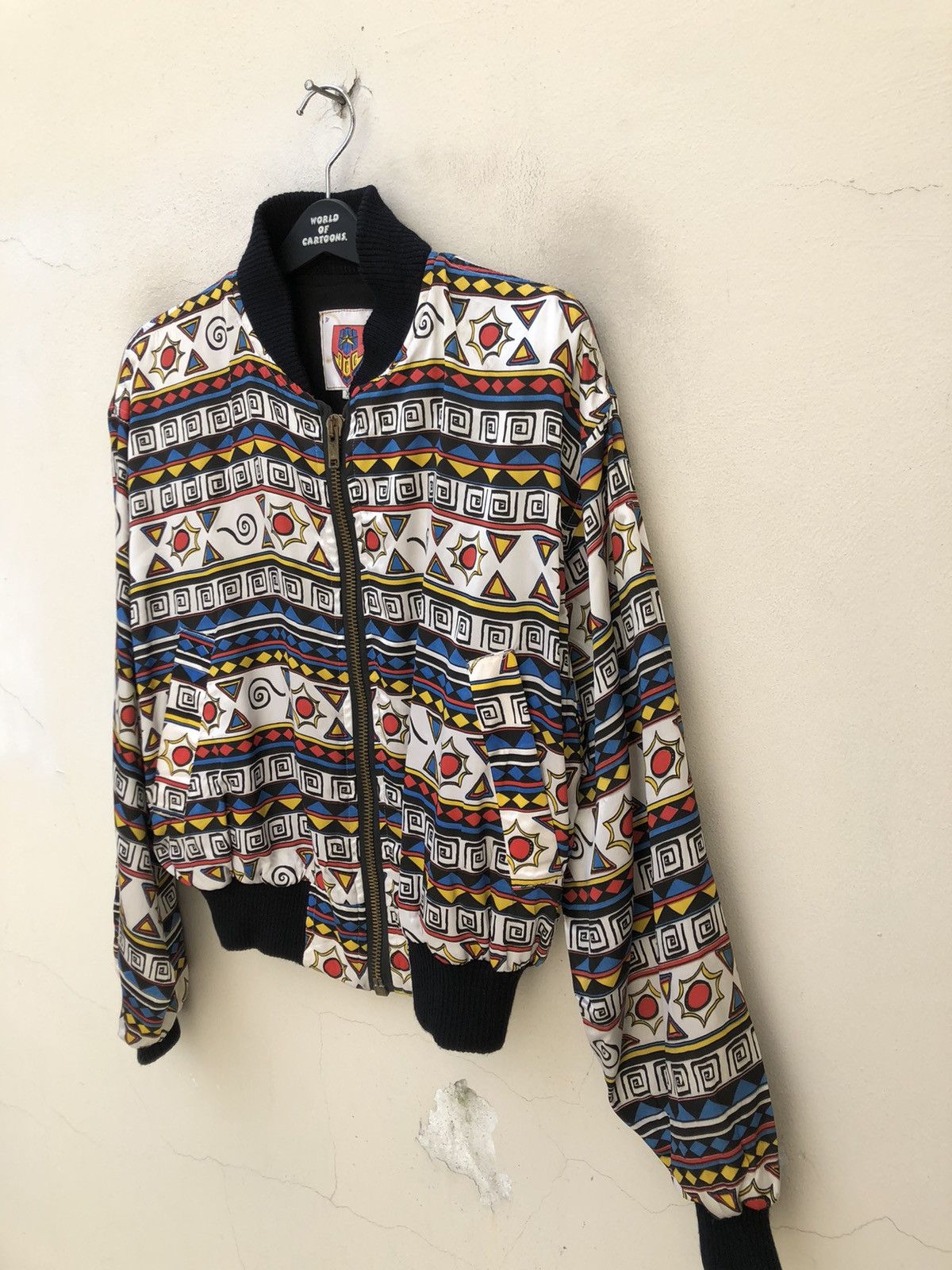 Vintage 90s CCC Suzie B. London Psychedelic Bomber Cropped Jacket Size US XL / EU 56 / 4 - 5 Thumbnail