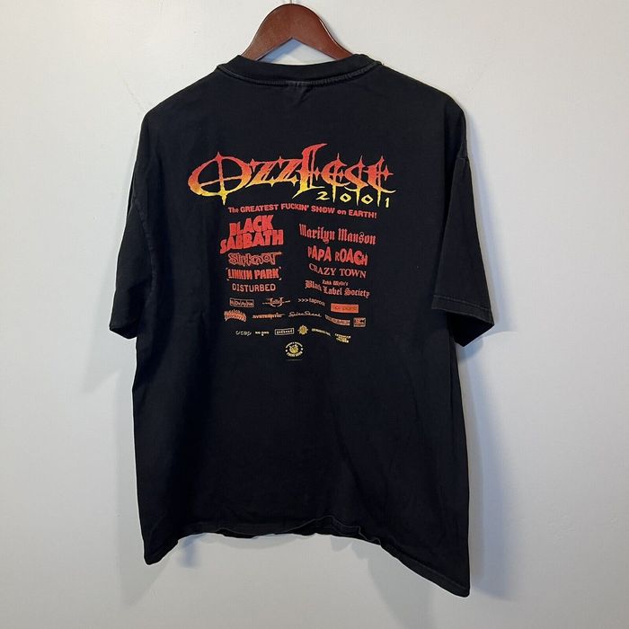 Vintage Vtg 2001 Ozzfest concert tour t-shirt Slipknot Disturbed | Grailed