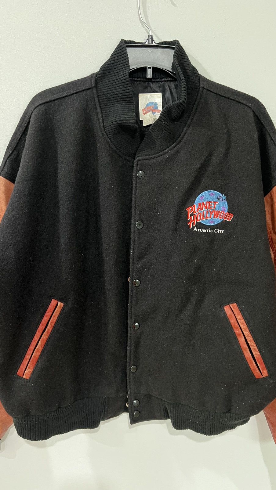 Planet Hollywood × Vintage Planet Hollywood Atlantic City Jacket - Leather Sleeves Size US XL / EU 56 / 4 - 2 Thumbnail