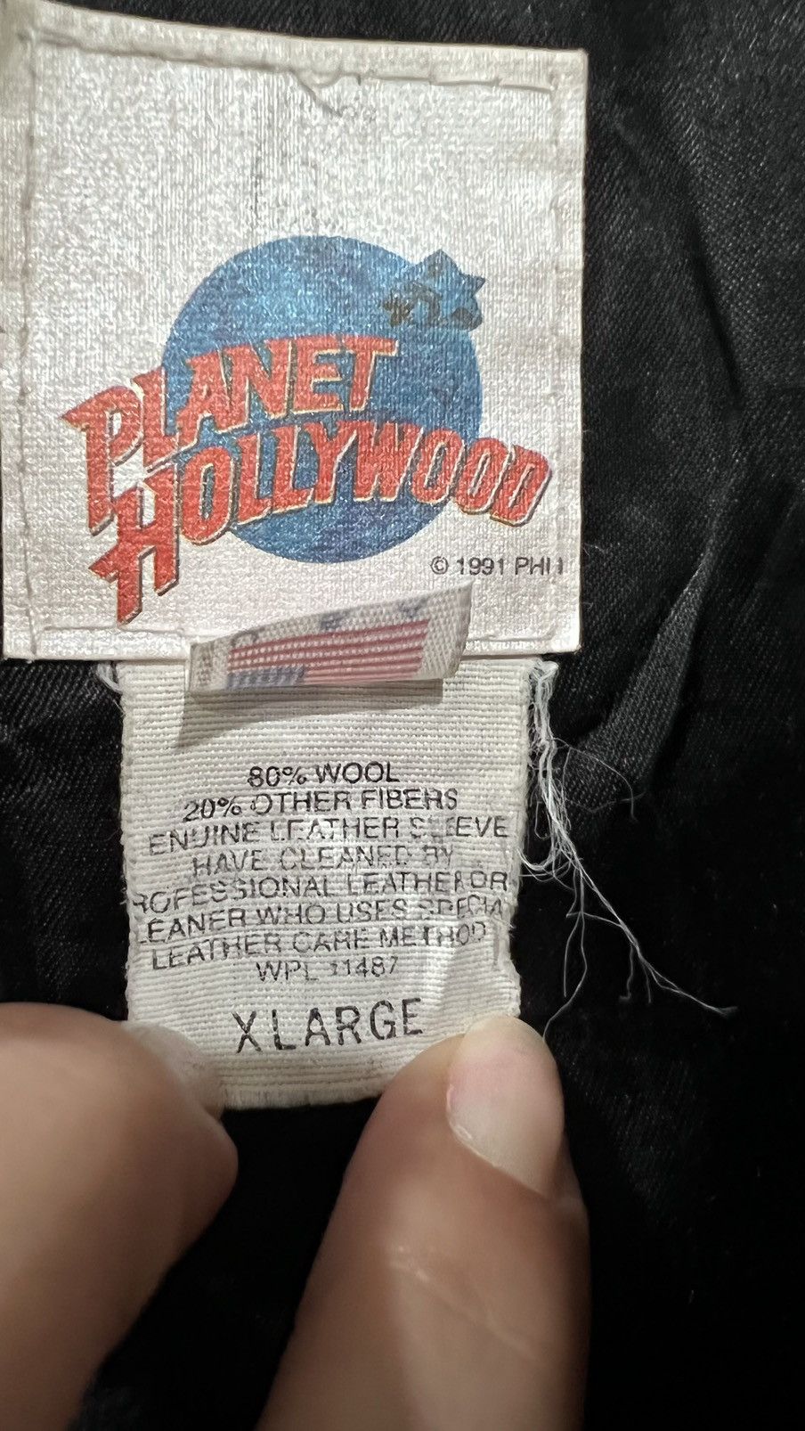 Planet Hollywood × Vintage Planet Hollywood Atlantic City Jacket - Leather Sleeves Size US XL / EU 56 / 4 - 3 Thumbnail