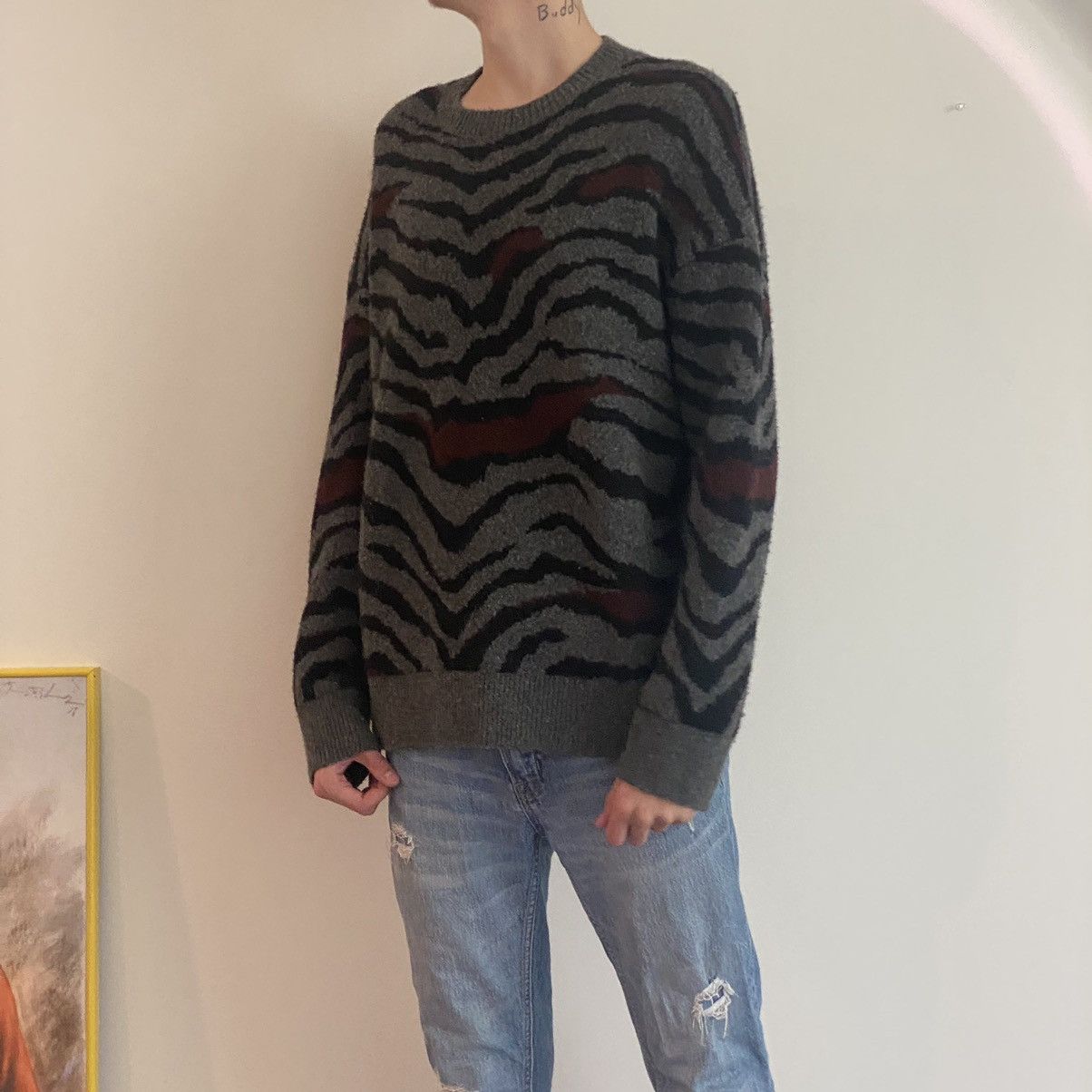 Allsaints FLUFFY ALLSAINTS OVERSIZED TIGER-PRINT SWEATER Size US M / EU 48-50 / 2 - 1 Thumbnail
