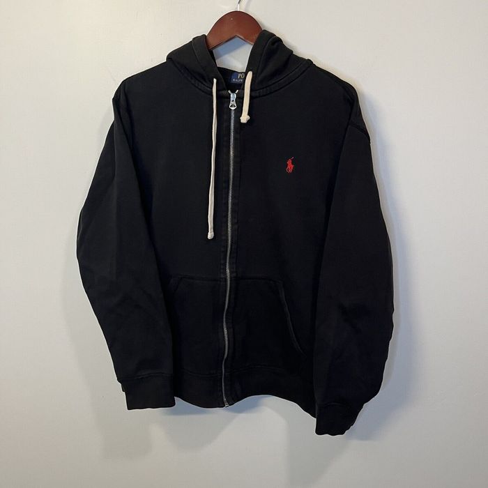 Polo Ralph Lauren Polo Ralph Lauren Mens XL Zip-Up Hoodie Black | Grailed