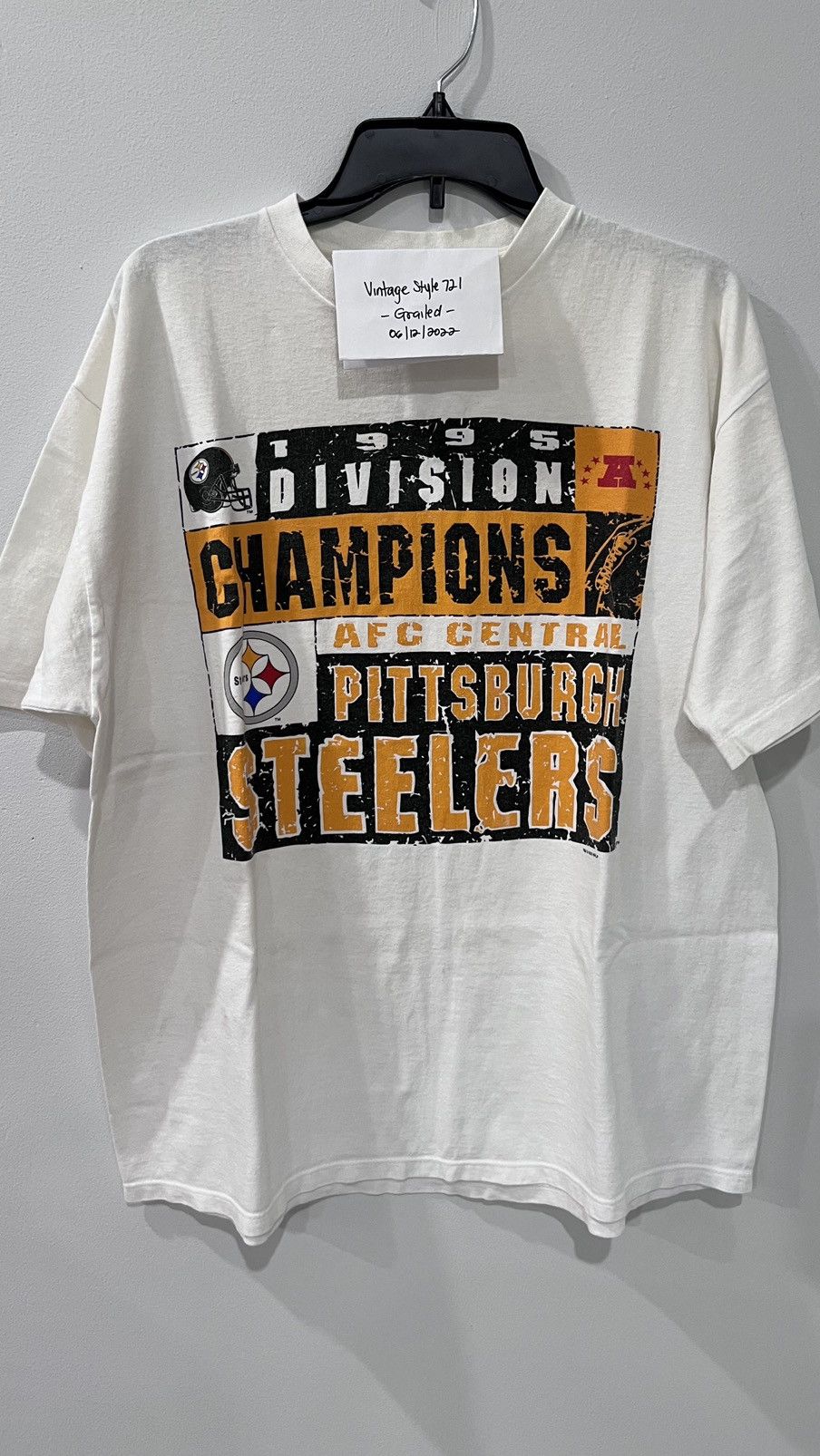 NFL 1995 Division Champion Pittsburgh Steelers Size XL Size US XL / EU 56 / 4 - 5 Thumbnail