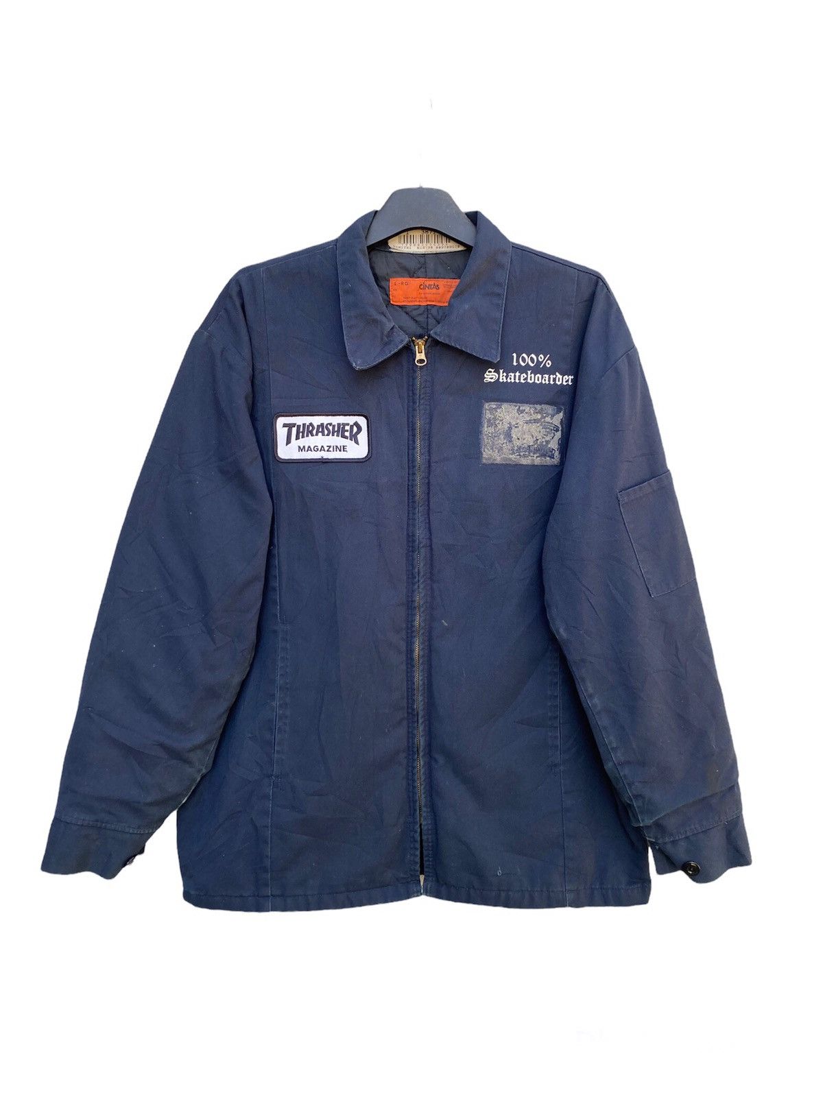 image of 100% Skateboarders Thrasher Magazine Jacket in Blue, Men's (Size Large)