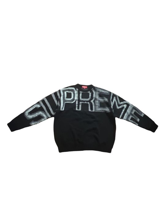 Supreme Supreme Chenille Logo Sweater Black | Grailed