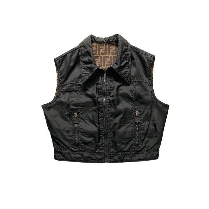 Fendi 90s FENDI FF Zucca Monogram Reversible Zip-Up Vest Size M / US 6-8 / IT 42-44 - 3 Thumbnail
