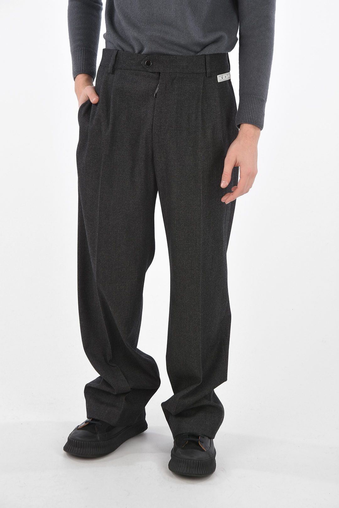 Off-White WOOL DOUBLE PLEAT TROUSERS Size US 32 / EU 48 - 1 Thumbnail