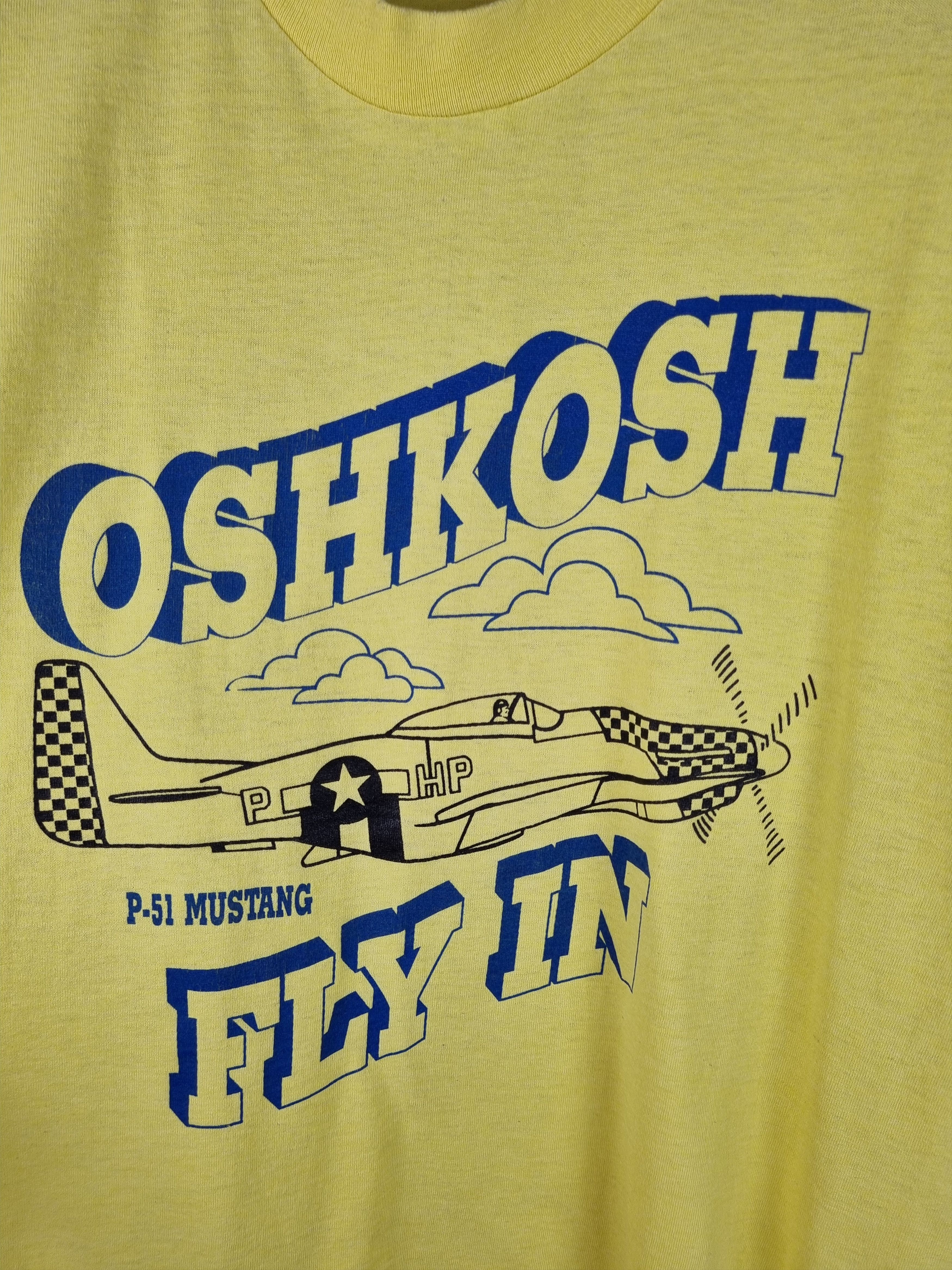 Oshkosh Rare OSHKOSH single stitch Fly In Plane 80s 50/50 Tee shirt Size US M / EU 48-50 / 2 - 2 Thumbnail