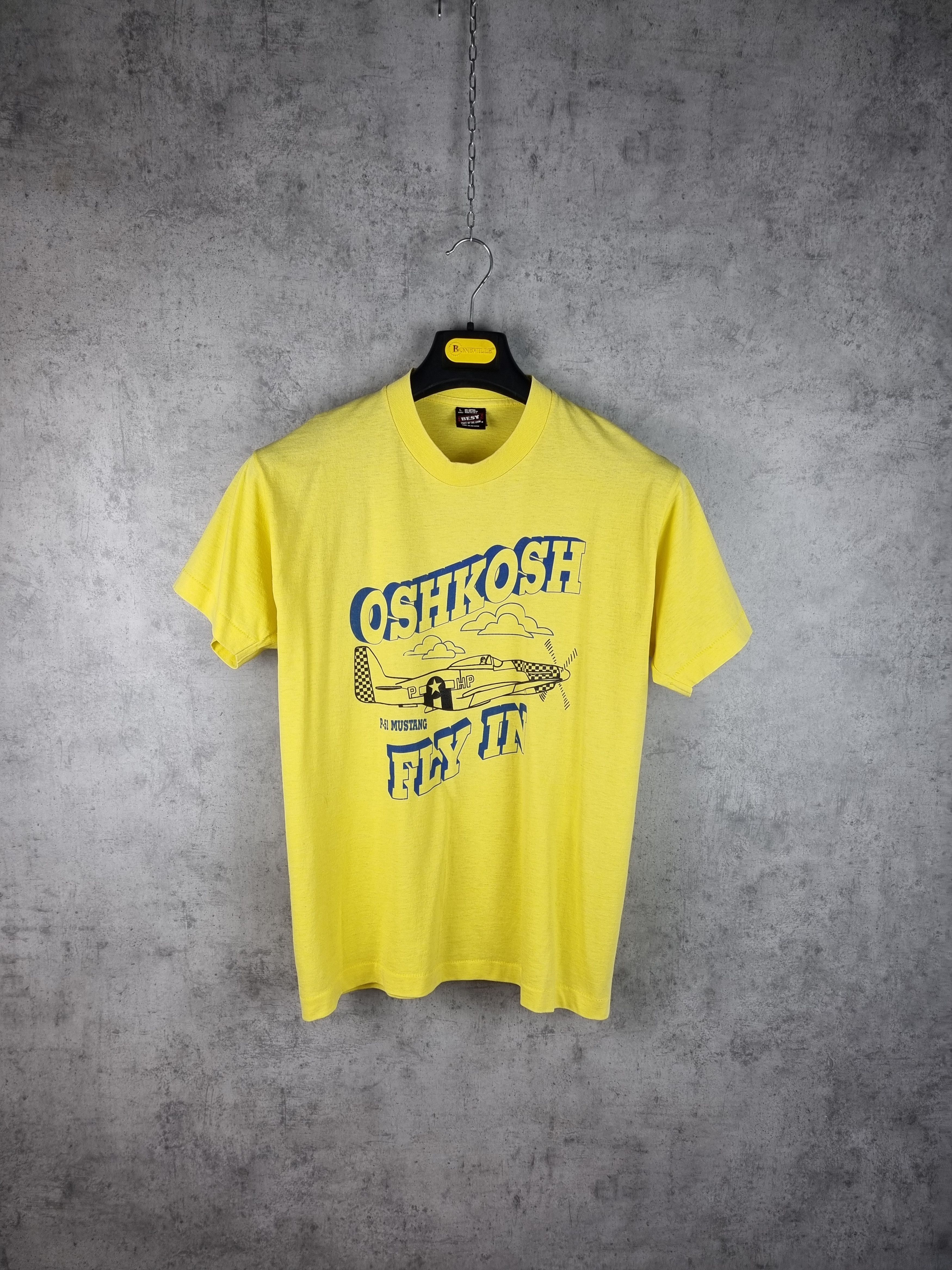 Oshkosh Rare OSHKOSH single stitch Fly In Plane 80s 50/50 Tee shirt Size US M / EU 48-50 / 2 - 5 Thumbnail