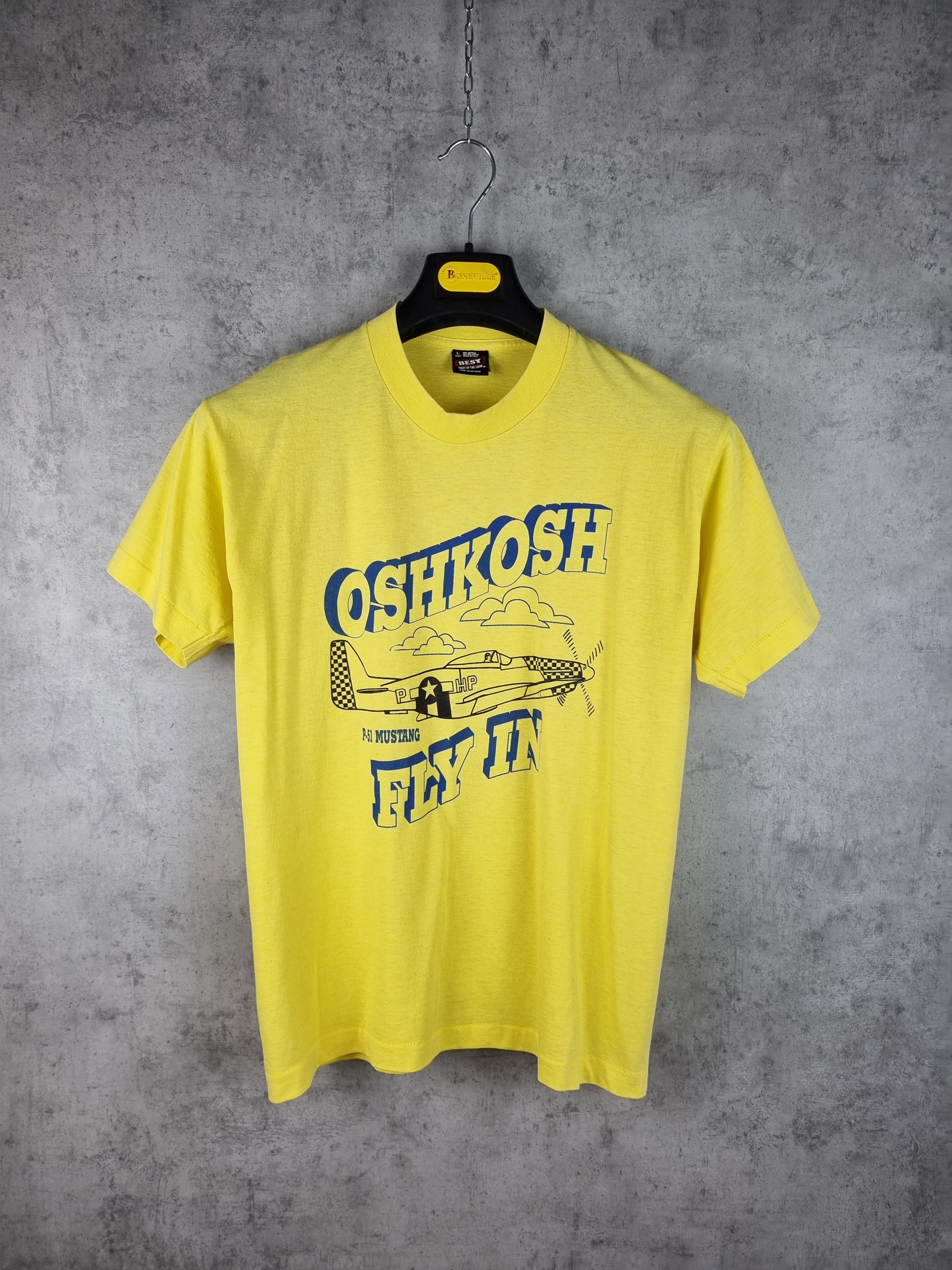 Oshkosh Rare OSHKOSH single stitch Fly In Plane 80s 50/50 Tee shirt Size US M / EU 48-50 / 2 - 3 Thumbnail