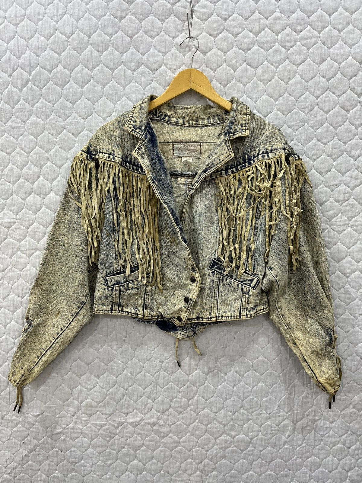 Vintage I. VINTAGE LEARSI ACID WASH DENIM JACKET Size US S / EU 44-46 / 1 - 1 Thumbnail