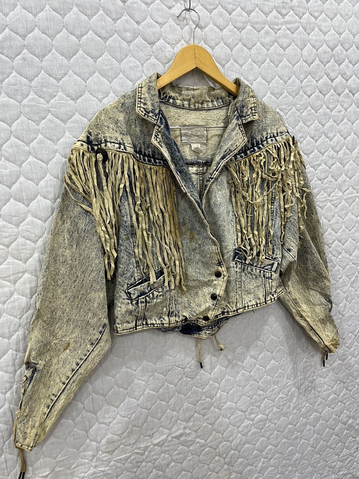 Vintage I. VINTAGE LEARSI ACID WASH DENIM JACKET Size US S / EU 44-46 / 1 - 3 Thumbnail