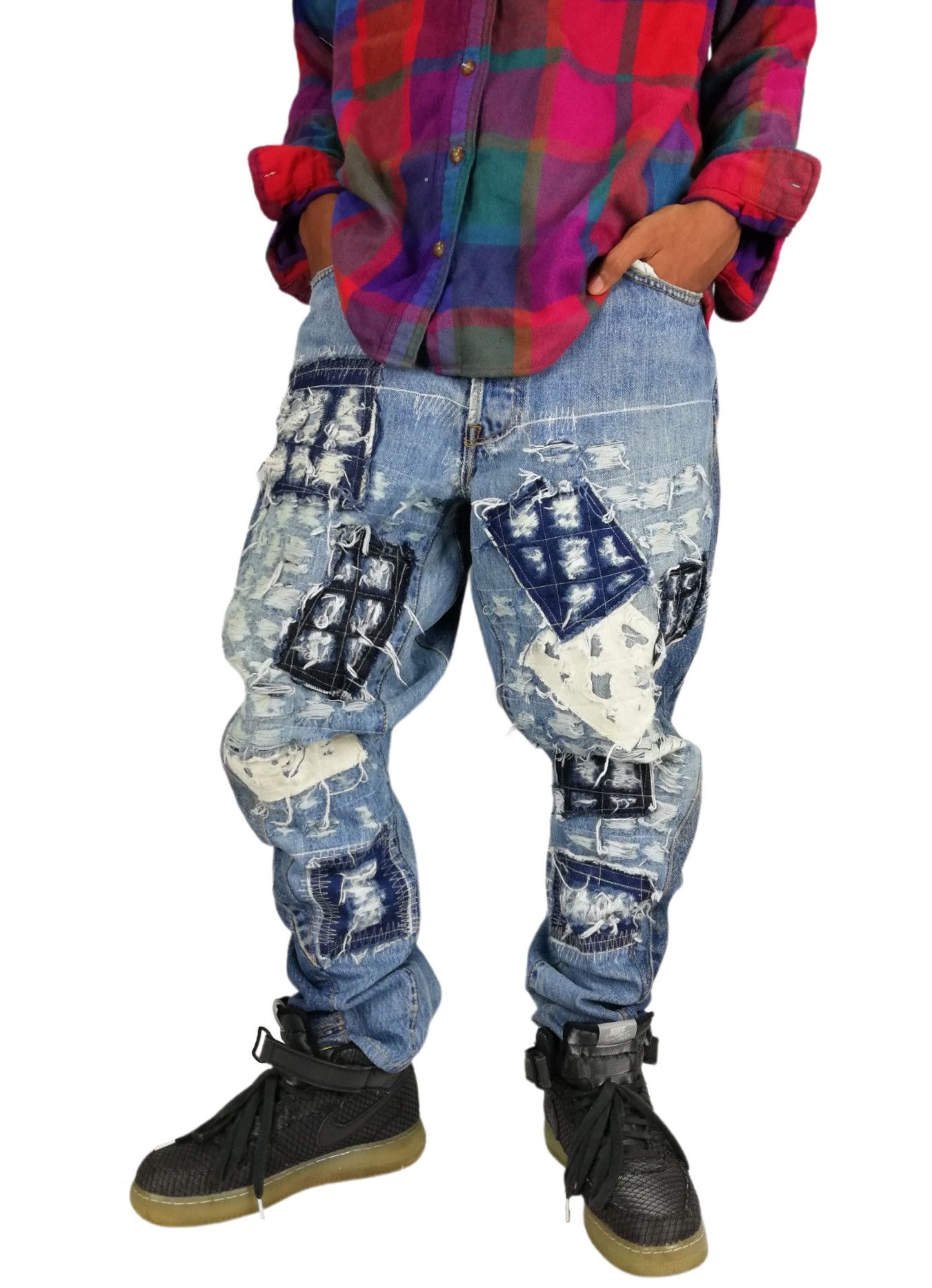 Needles × Nepenthes 🔥Archival Levi's × NWT Needles Dimension Distressed Denim Size US 34 / EU 50 - 2 Thumbnail
