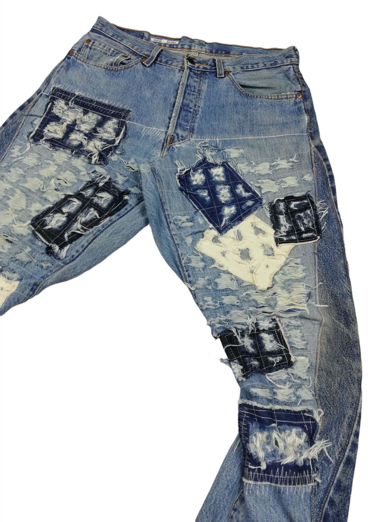 Needles × Nepenthes 🔥Archival Levi's × NWT Needles Dimension Distressed Denim Size US 34 / EU 50 - 8 Thumbnail