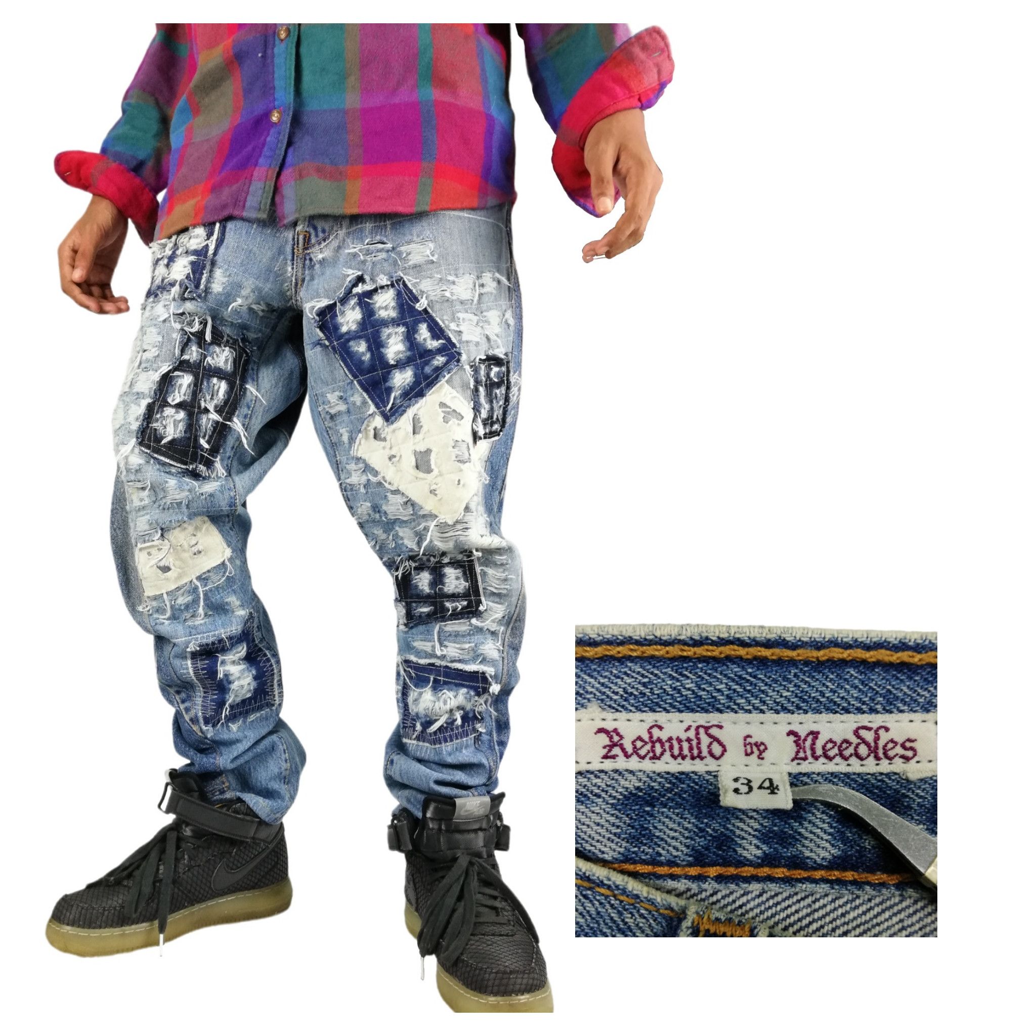 Needles × Nepenthes 🔥Archival Levi's × NWT Needles Dimension Distressed Denim Size US 34 / EU 50 - 1 Thumbnail