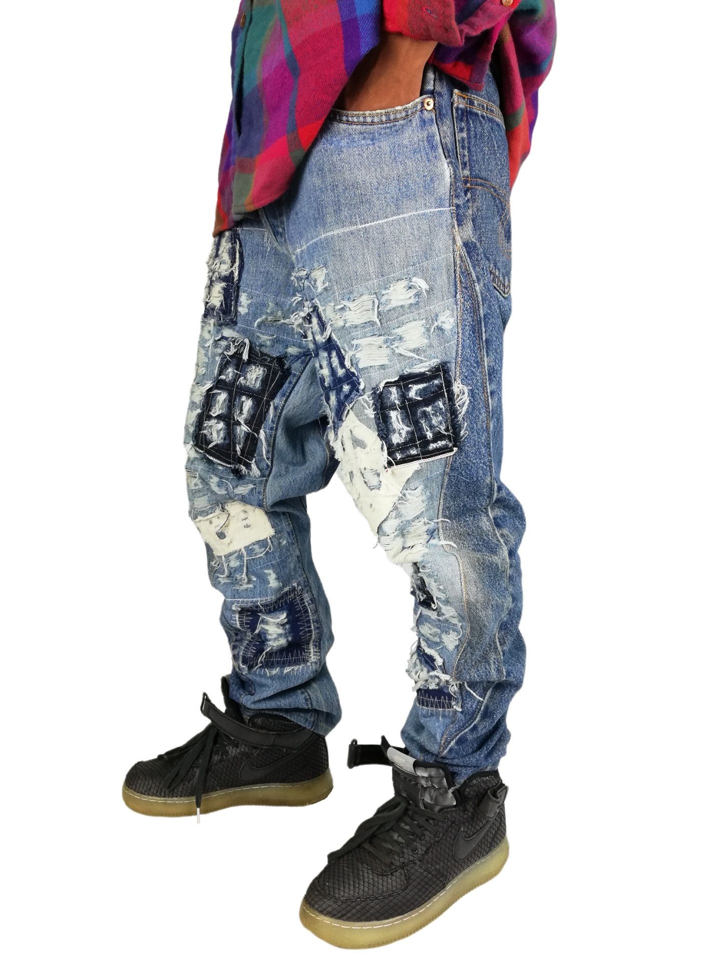 Needles × Nepenthes 🔥Archival Levi's × NWT Needles Dimension Distressed Denim Size US 34 / EU 50 - 3 Thumbnail