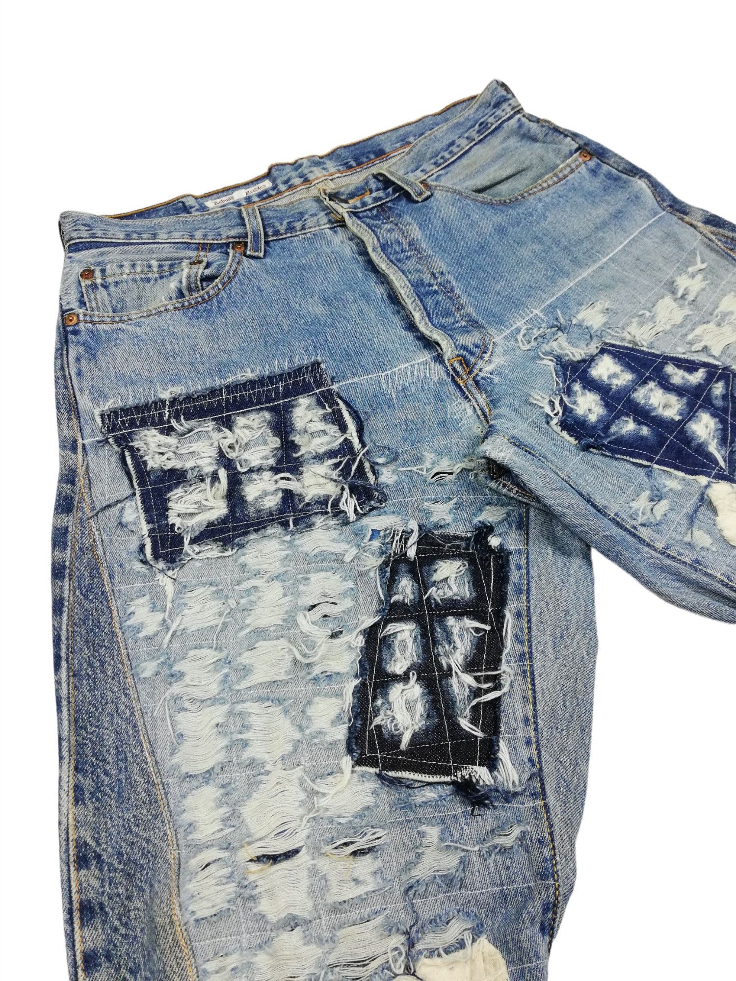 Needles × Nepenthes 🔥Archival Levi's × NWT Needles Dimension Distressed Denim Size US 34 / EU 50 - 9 Thumbnail