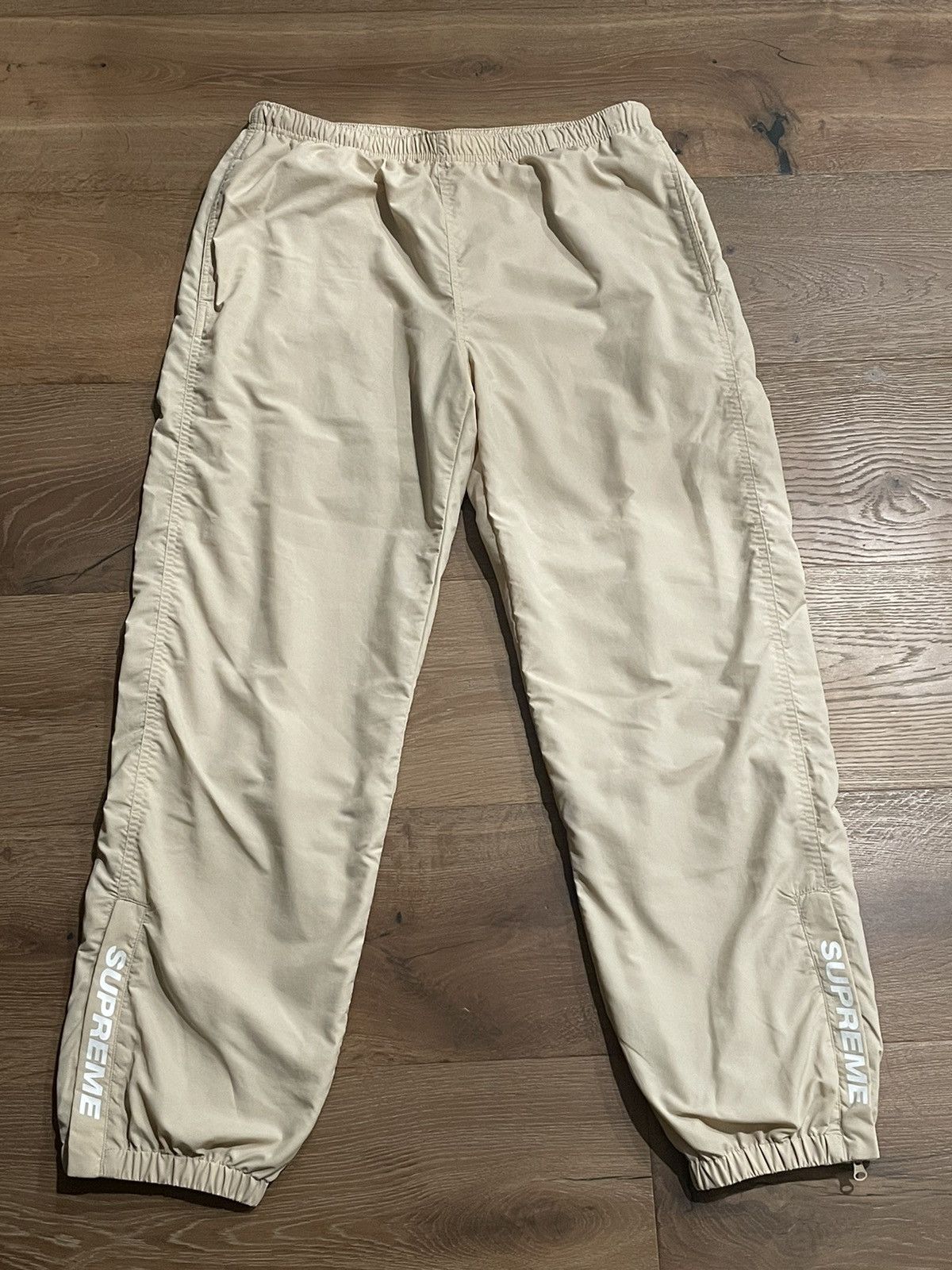 Supreme Supreme Light Tan Warmup Pants FW18 Size Small | Grailed