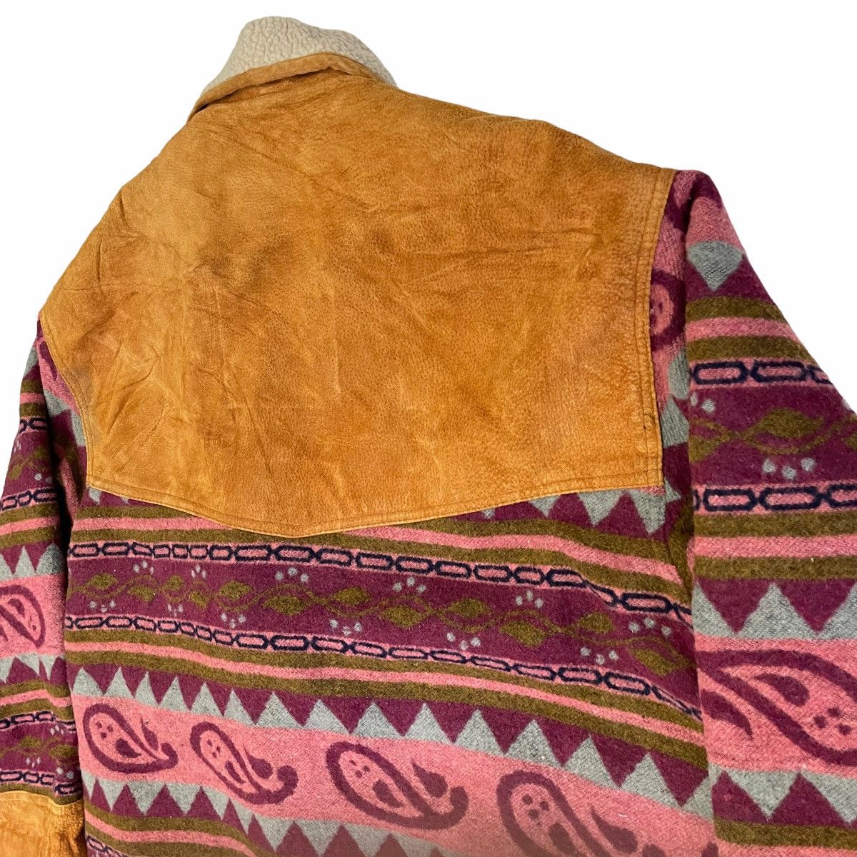 Vintage 💥NCAF LEATHER SHERPA NAVAJO ITALY NY JACKET Size US XL / EU 56 / 4 - 7 Thumbnail