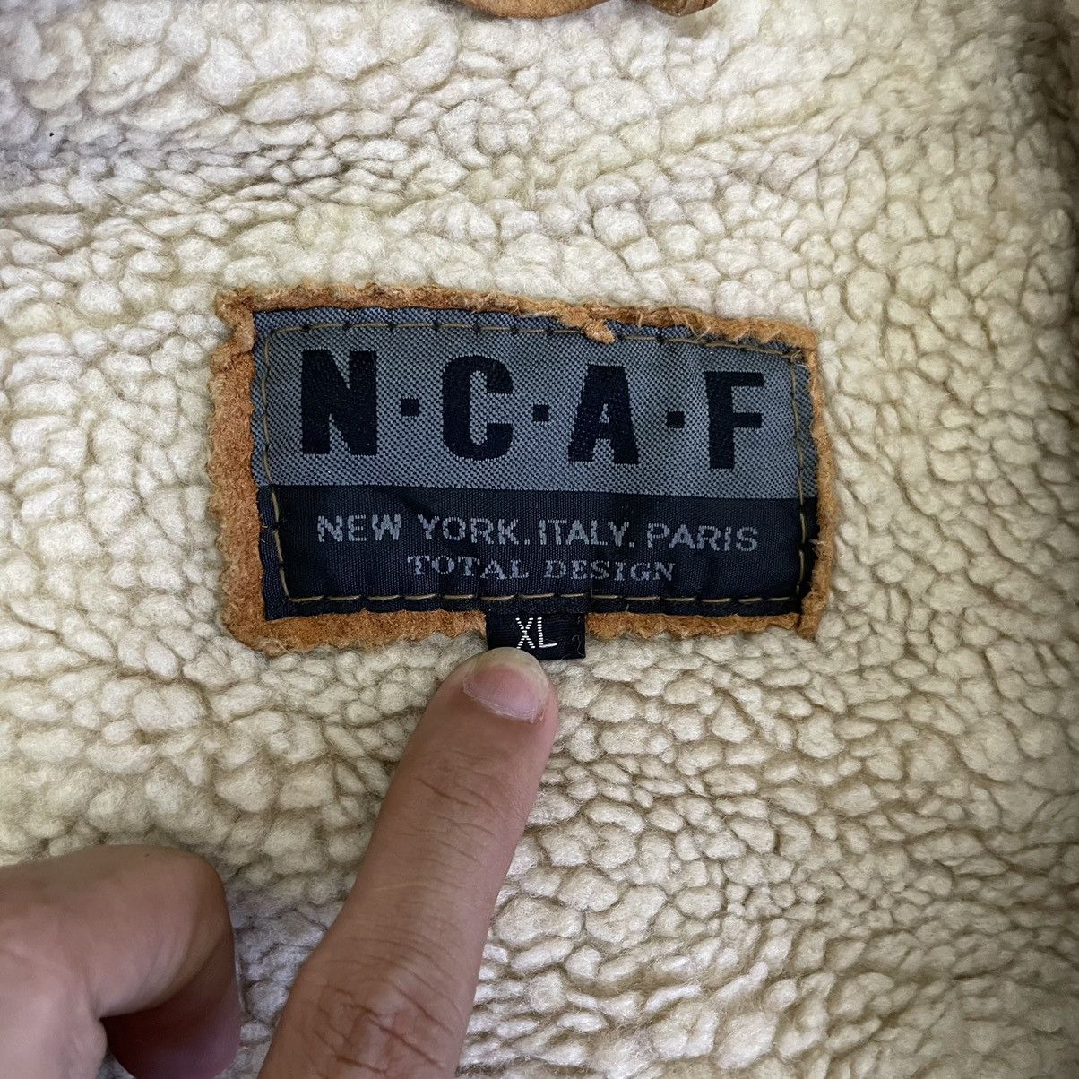 Vintage 💥NCAF LEATHER SHERPA NAVAJO ITALY NY JACKET Size US XL / EU 56 / 4 - 9 Thumbnail