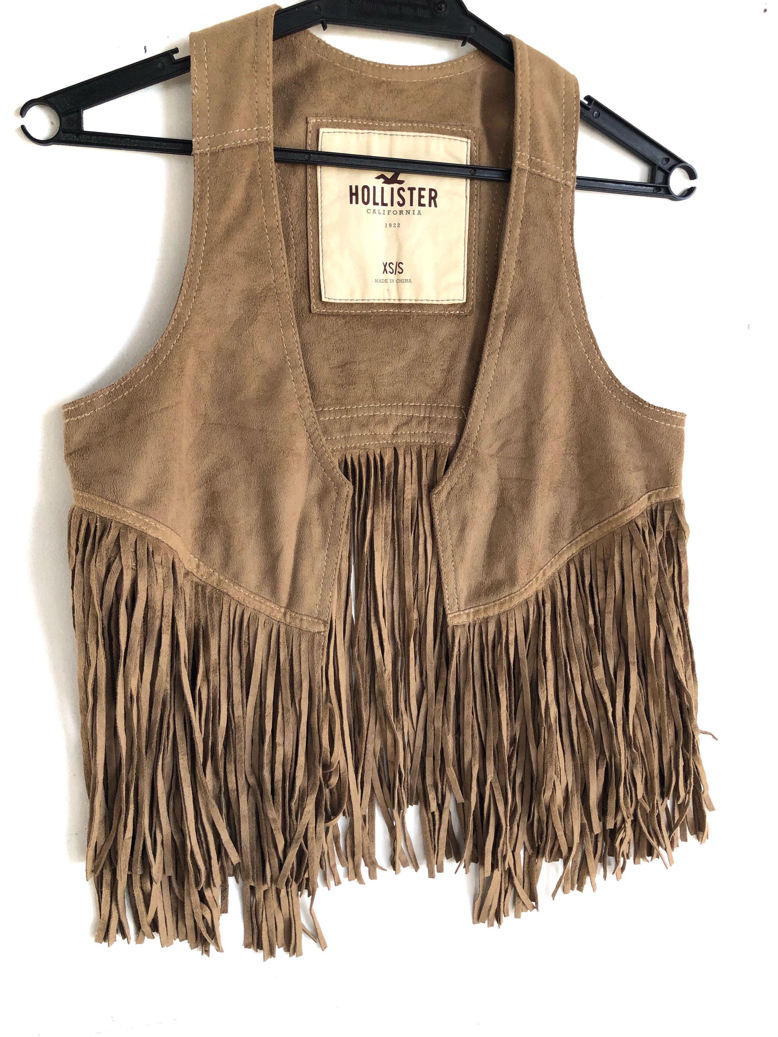 Hollister WESTERN FRINGE POLY SUEDE VEST Size US XS / EU 42 / 0 - 3 Thumbnail