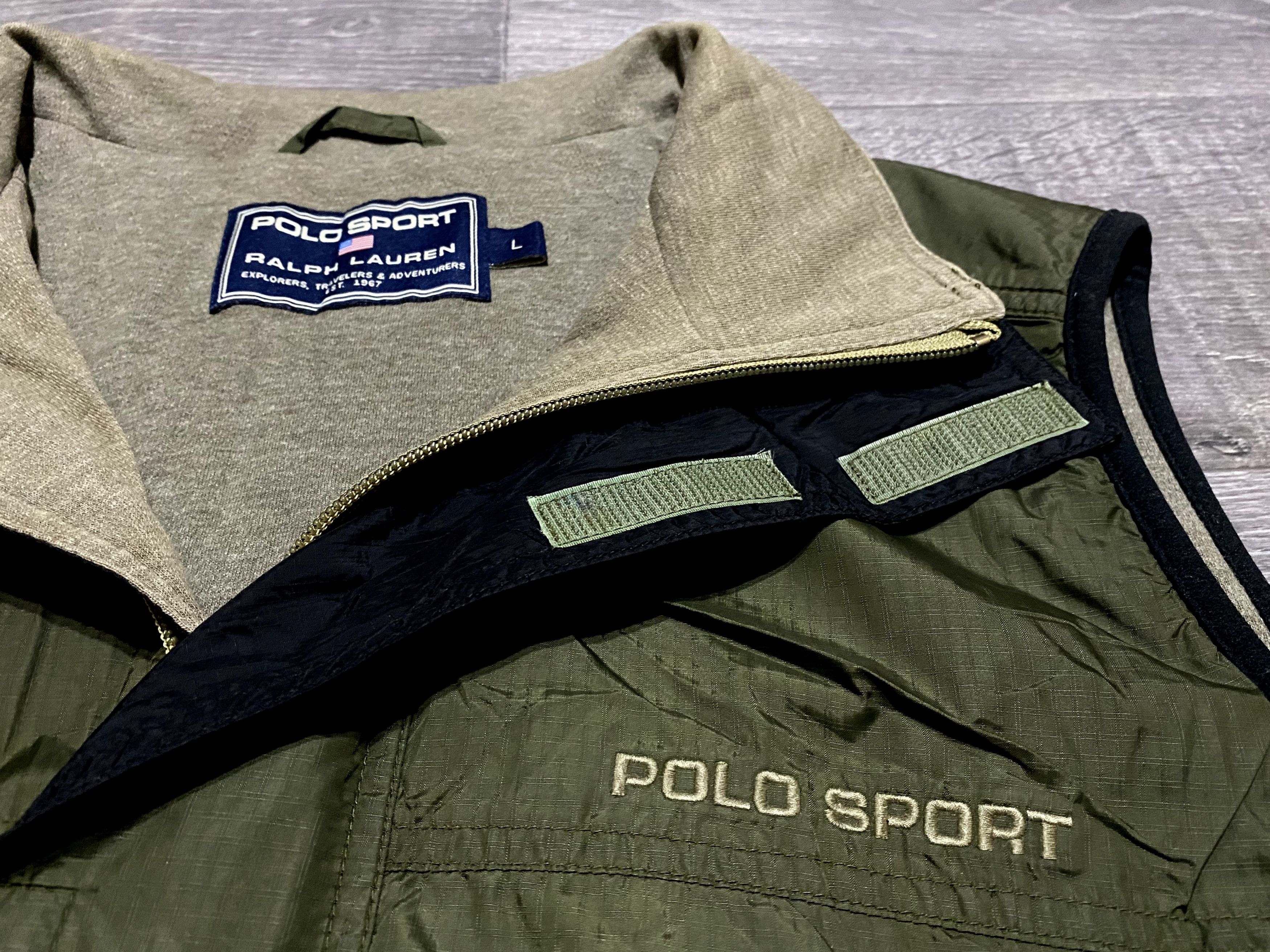 Polo Ralph Lauren Vintage Polo Sport Ralph Lauren Olive Zip Sleeveless Vest Size US L / EU 52-54 / 3 - 9 Thumbnail