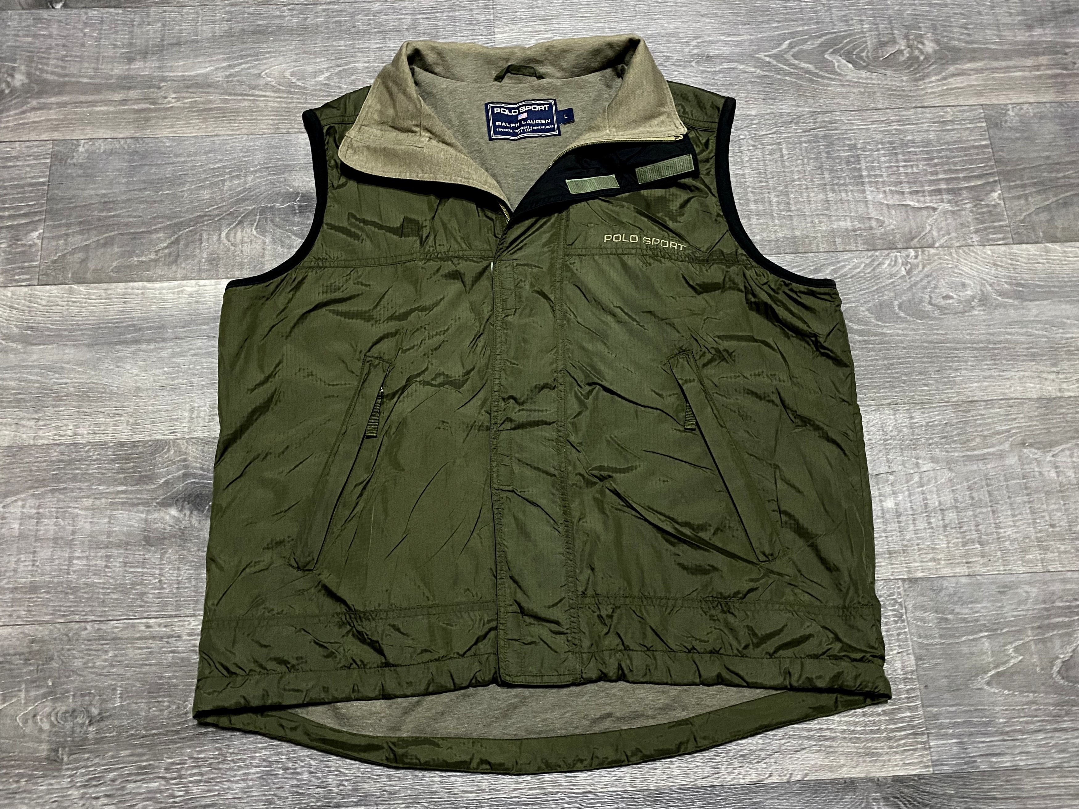 Polo Ralph Lauren Vintage Polo Sport Ralph Lauren Olive Zip Sleeveless Vest Size US L / EU 52-54 / 3 - 3 Thumbnail