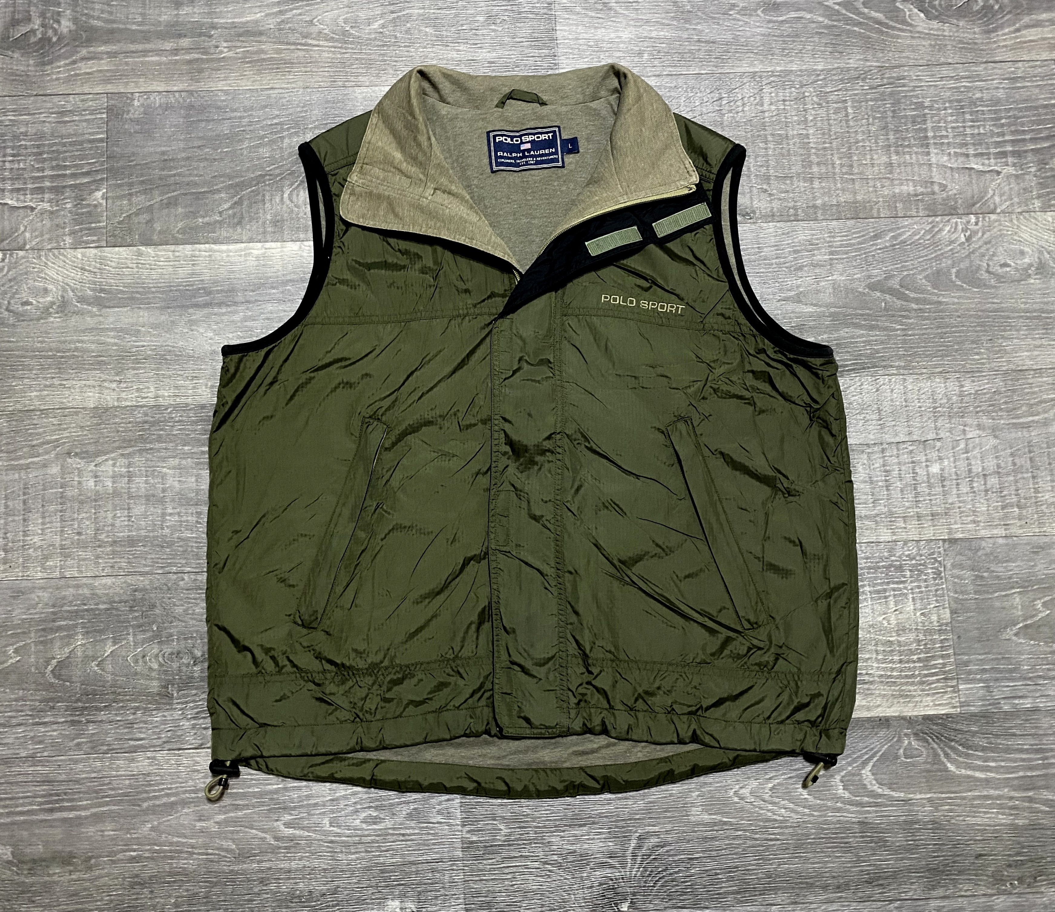 Polo Ralph Lauren Vintage Polo Sport Ralph Lauren Olive Zip Sleeveless Vest Size US L / EU 52-54 / 3 - 2 Thumbnail