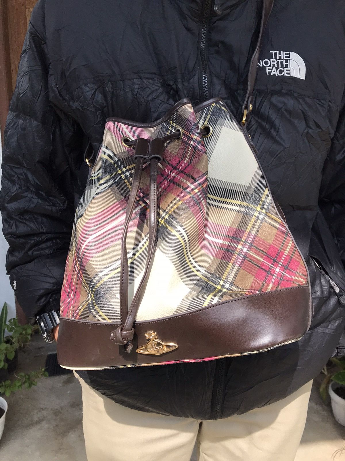 Vivienne Westwood Viviene Westwood Plaid Bucket Bag Size ONE SIZE - 3 Thumbnail