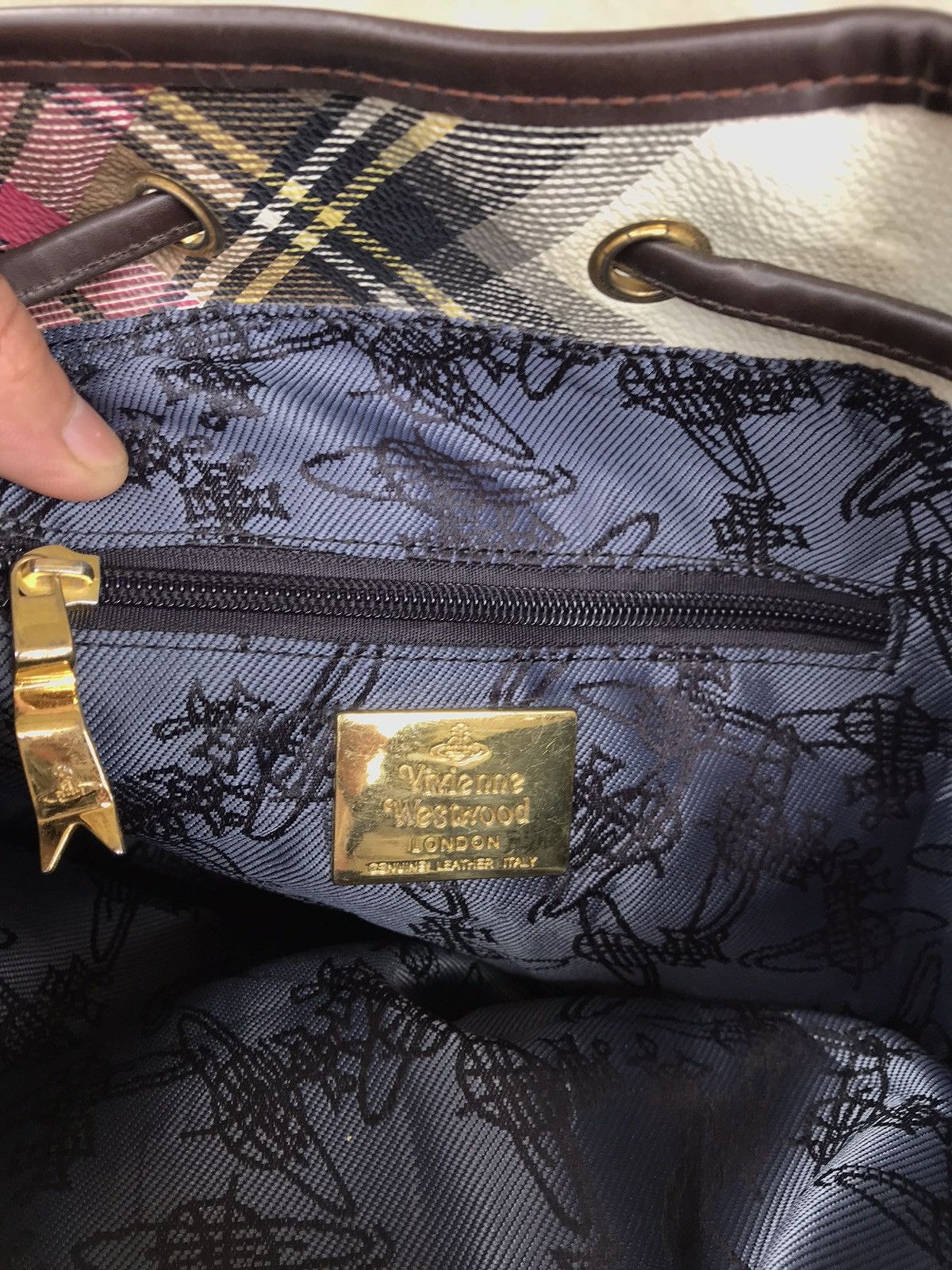 Vivienne Westwood Viviene Westwood Plaid Bucket Bag Size ONE SIZE - 8 Thumbnail
