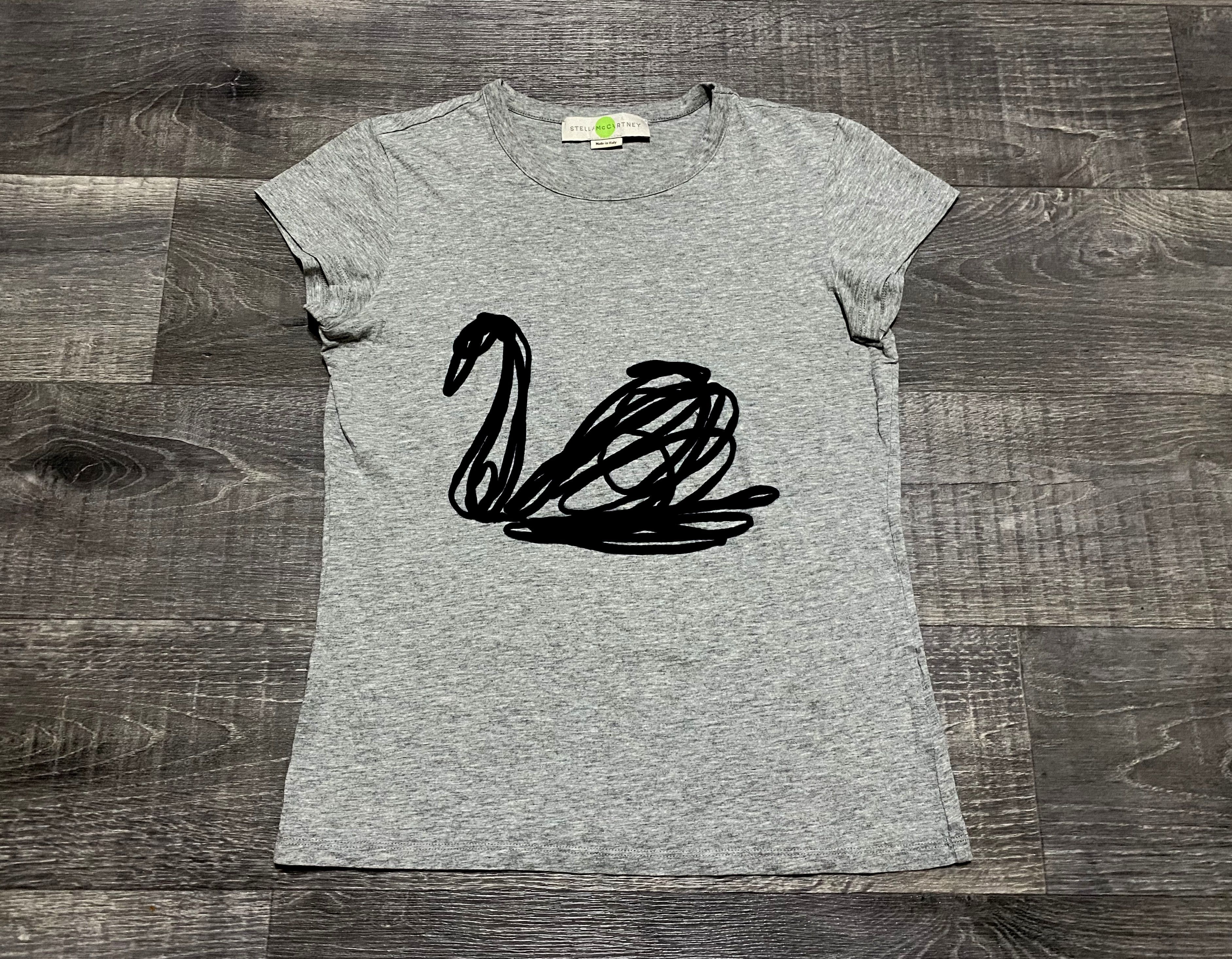 Stella McCartney Women's Stella McCartney Embroidery Swan Cotton T-shirt Size ONE SIZE - 2 Thumbnail