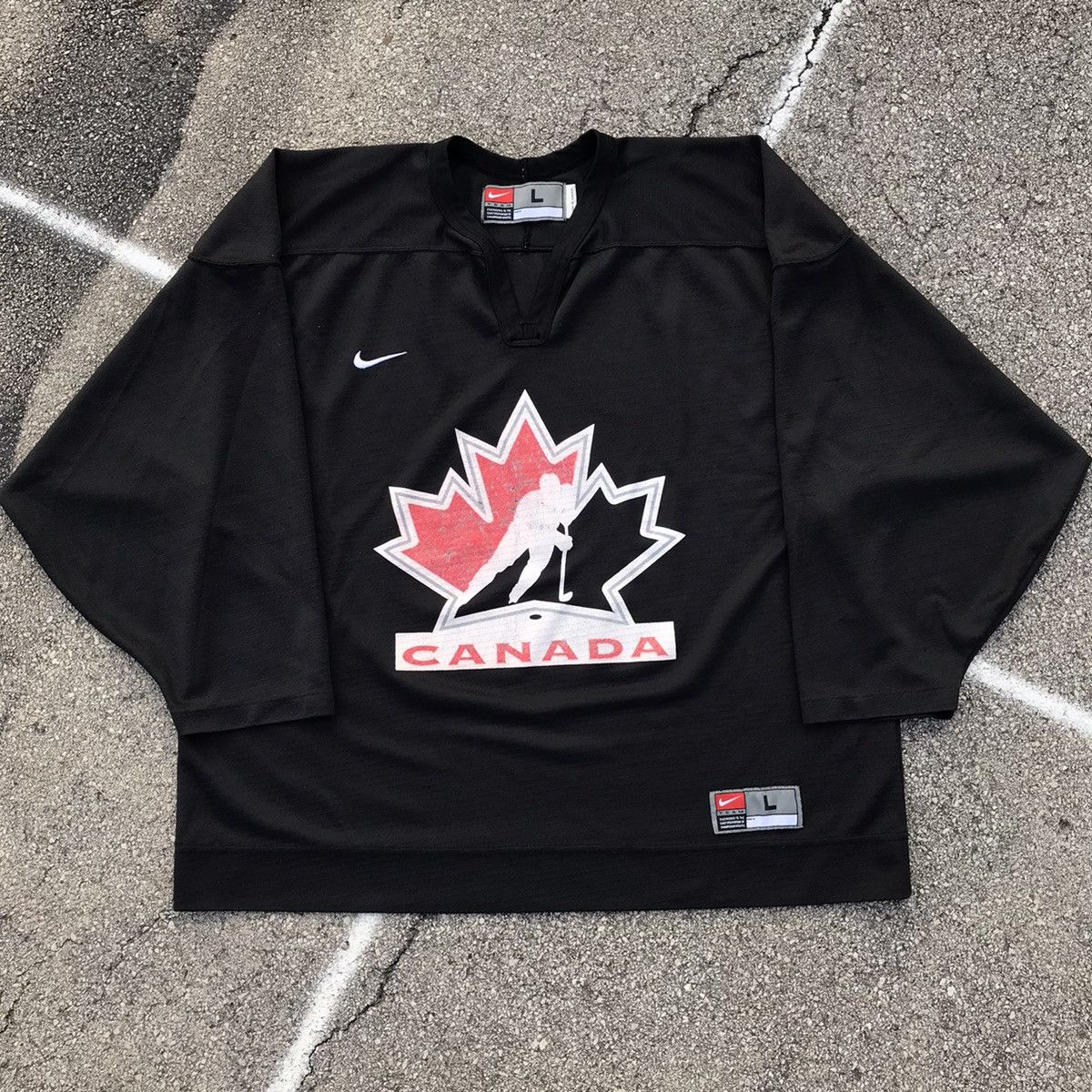 Hockey Nike Vintage Nike Team Canada hockey practice Jersey black used Sz L Grailed