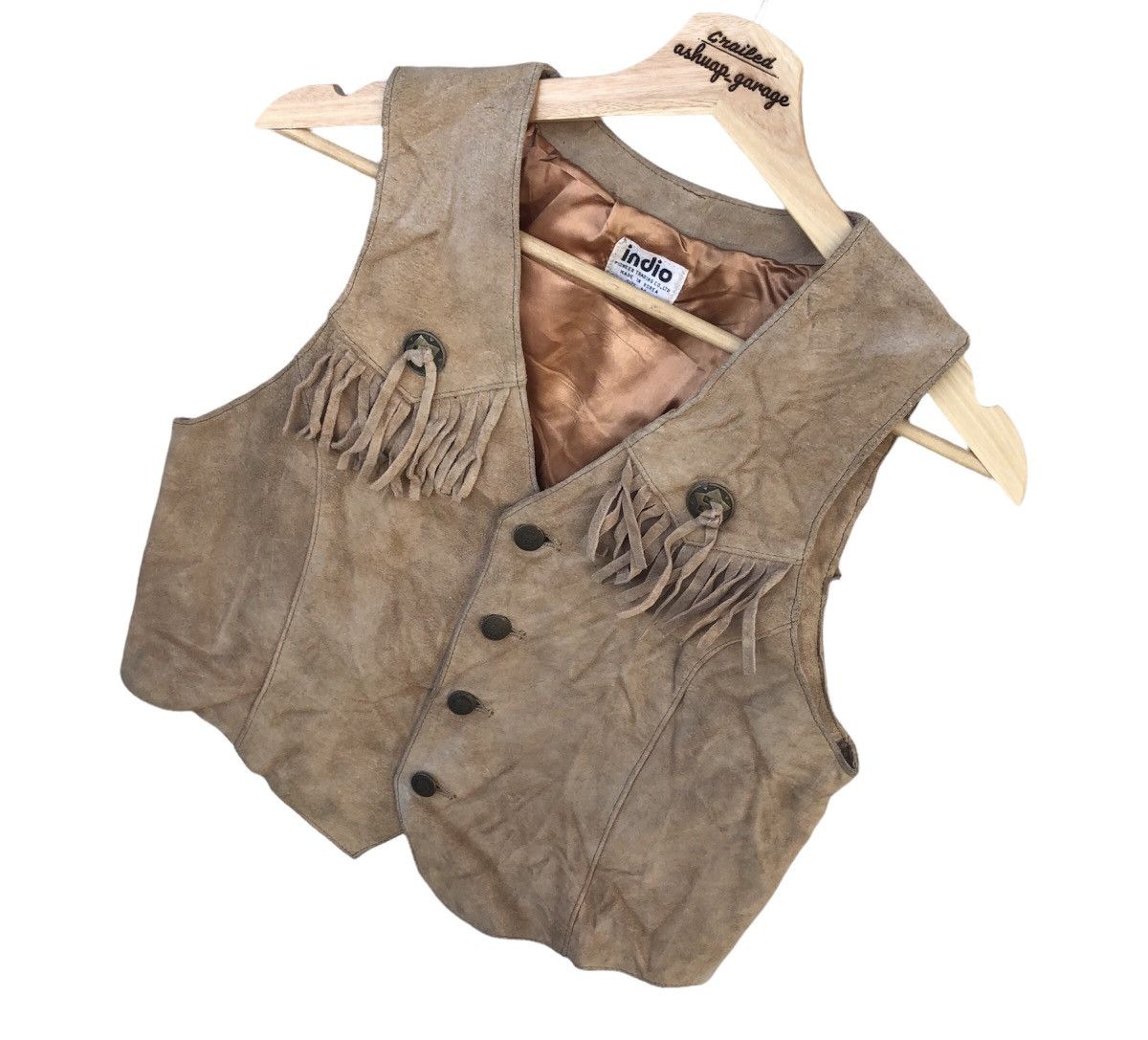 American Apparel × Cowboy Equipment × Next Level Apparel Vintage Indio Bondage Cowboy Equipment Leather Suade Vest Size US S / EU 44-46 / 1 - 4 Thumbnail