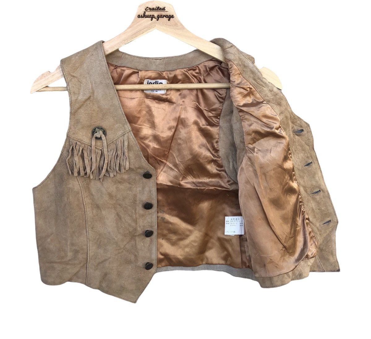 American Apparel × Cowboy Equipment × Next Level Apparel Vintage Indio Bondage Cowboy Equipment Leather Suade Vest Size US S / EU 44-46 / 1 - 8 Thumbnail