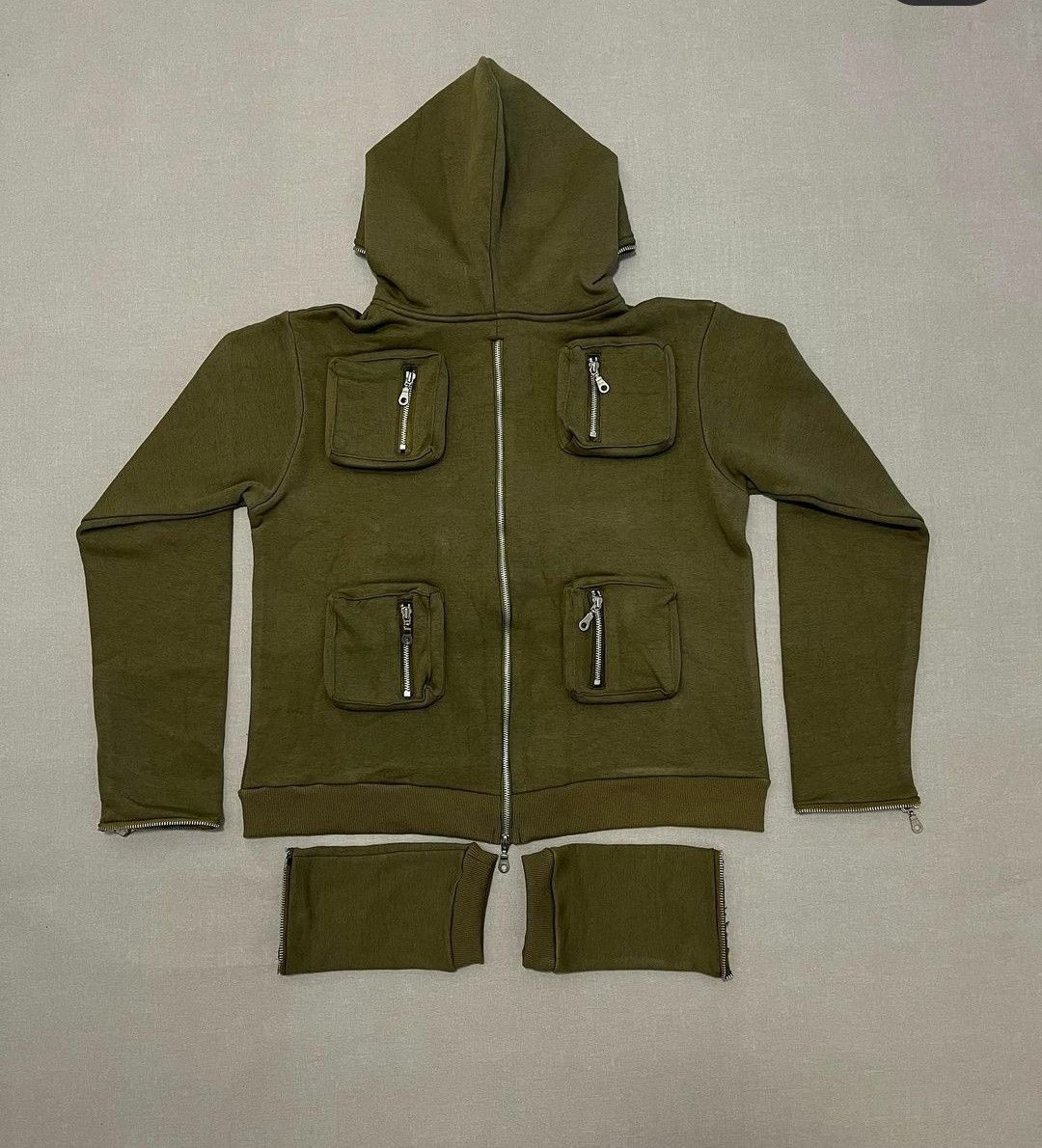 Japanese Brand Scarestudios Green Khaki Zip Up Hoodie Size US M / EU 48-50 / 2 - 2 Thumbnail