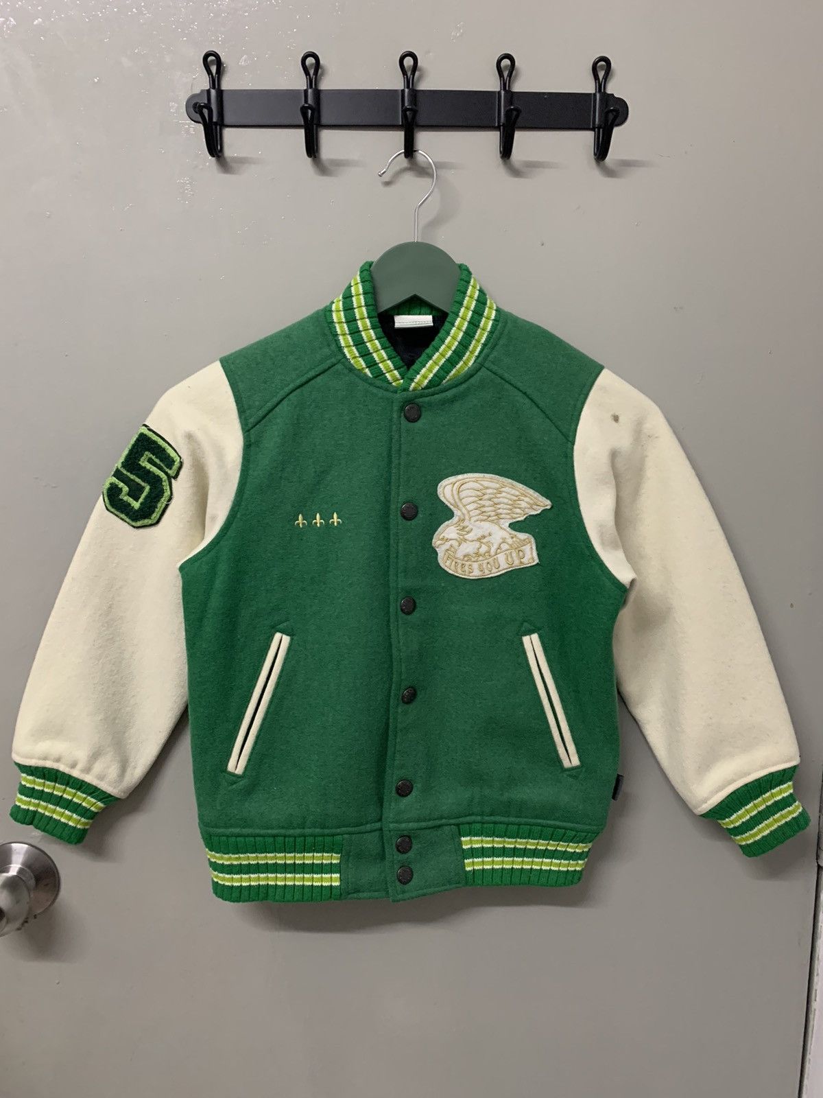 Vintage JAPANESE IGNIO PATCHES LOGO VARSITY JACKET KID SIZE | Grailed