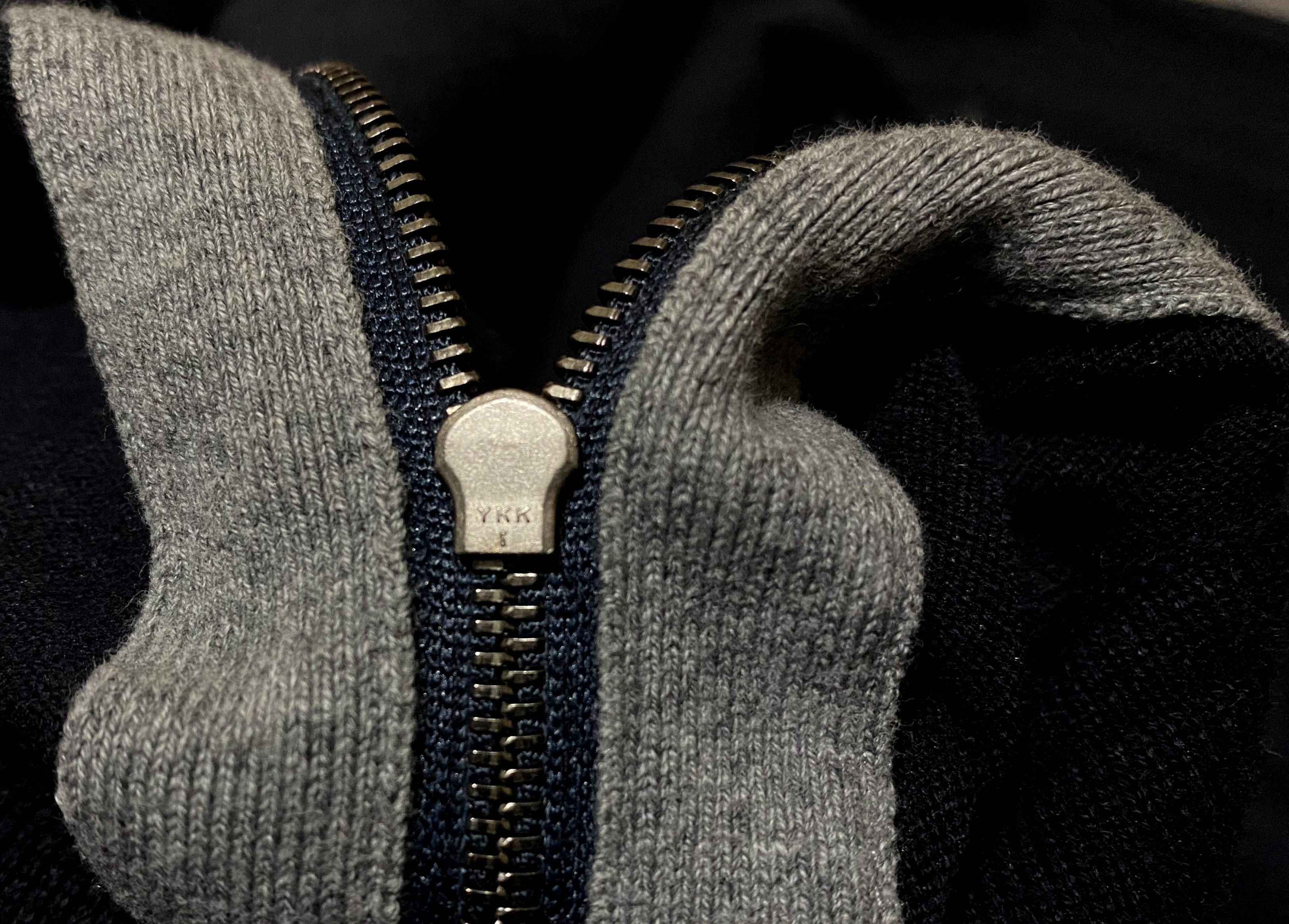 Ermenegildo Zegna Ermenegildo Zegna Navy Blue Mock Neck Cotton Zip Sweater Size US S / EU 44-46 / 1 - 13 Thumbnail