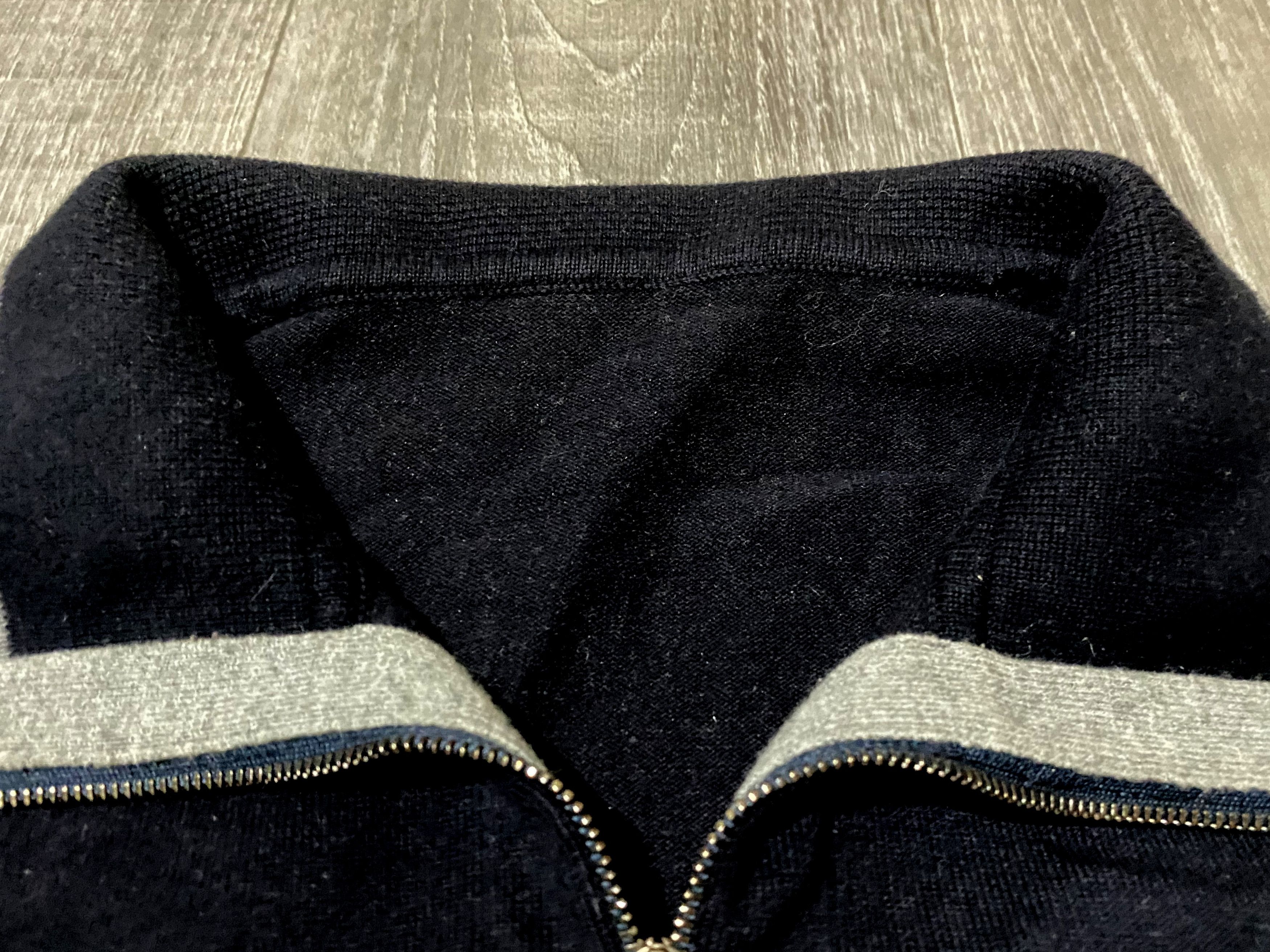 Ermenegildo Zegna Ermenegildo Zegna Navy Blue Mock Neck Cotton Zip Sweater Size US S / EU 44-46 / 1 - 7 Thumbnail
