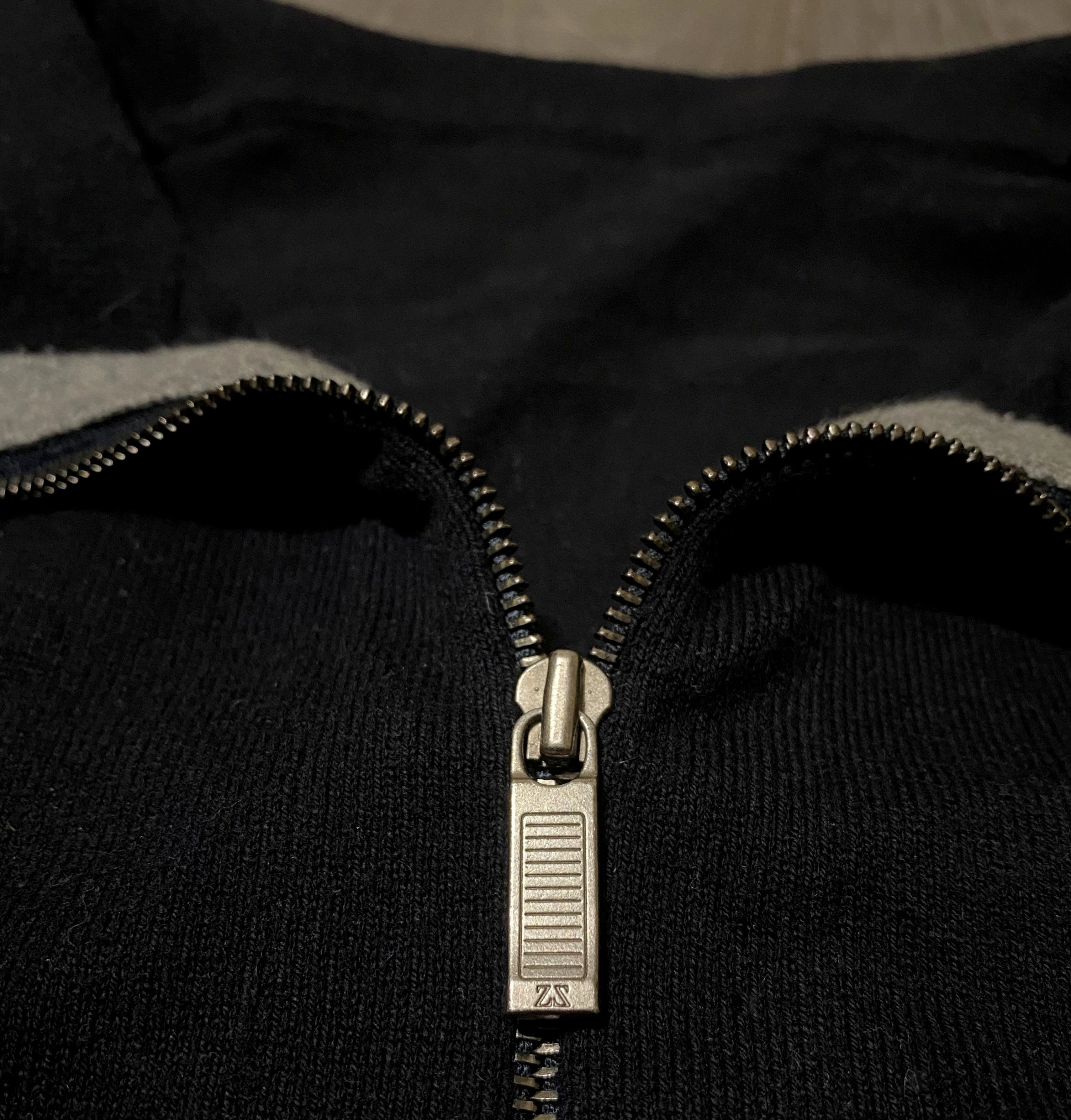 Ermenegildo Zegna Ermenegildo Zegna Navy Blue Mock Neck Cotton Zip Sweater Size US S / EU 44-46 / 1 - 8 Thumbnail
