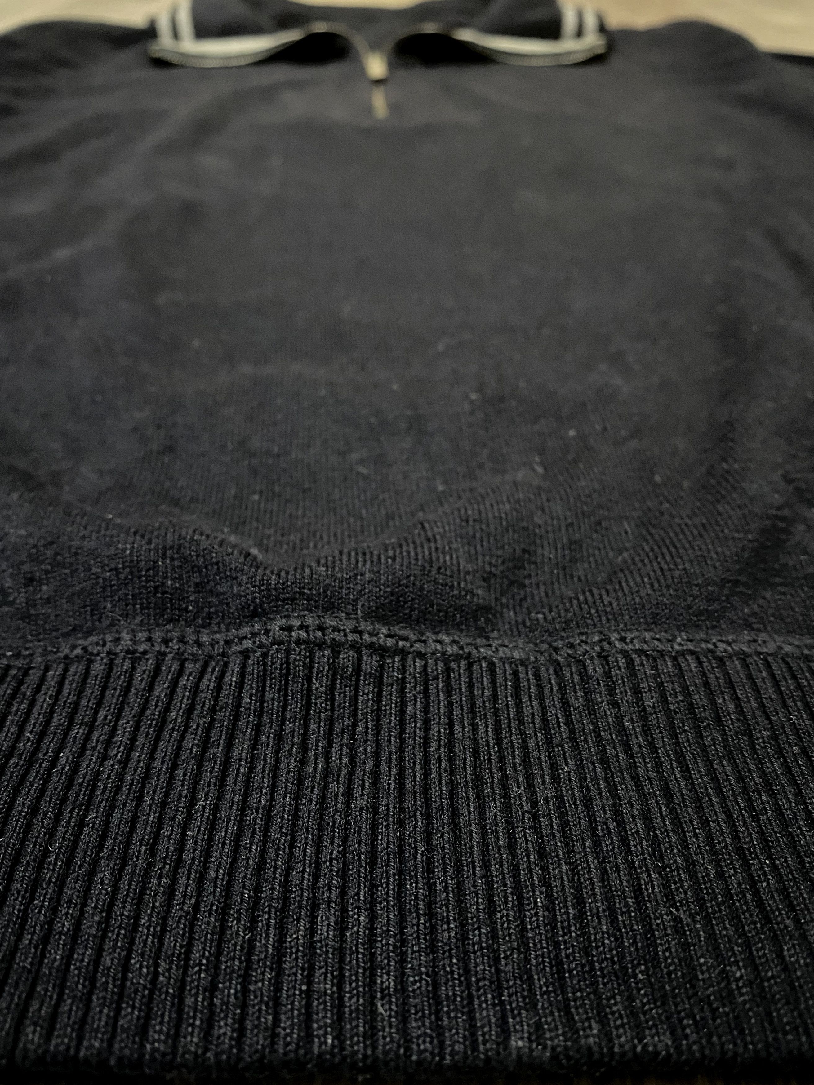 Ermenegildo Zegna Ermenegildo Zegna Navy Blue Mock Neck Cotton Zip Sweater Size US S / EU 44-46 / 1 - 4 Thumbnail