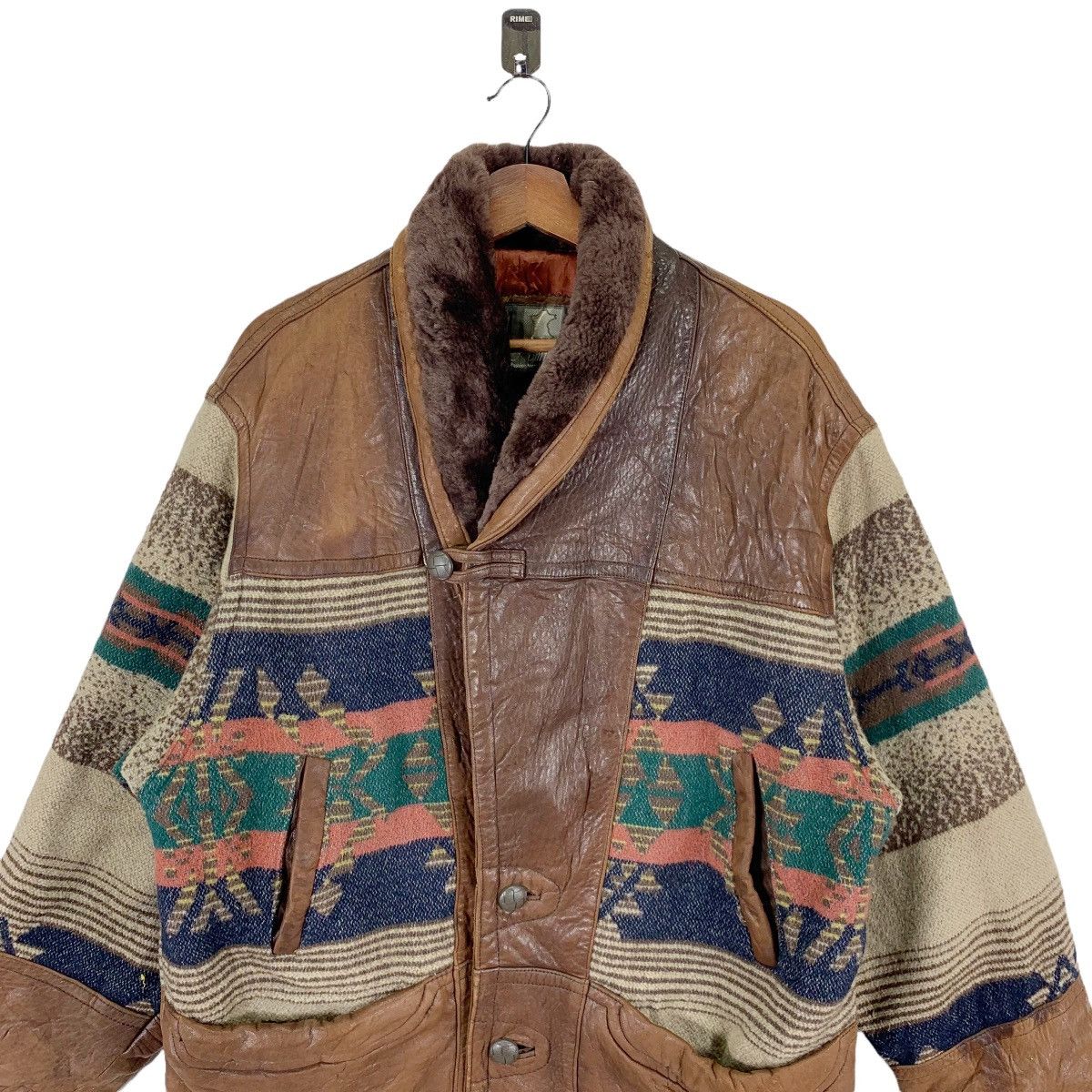 Native Ramon Rominas High Fashion Leather Garment Wool Jacket Size US L / EU 52-54 / 3 - 2 Thumbnail