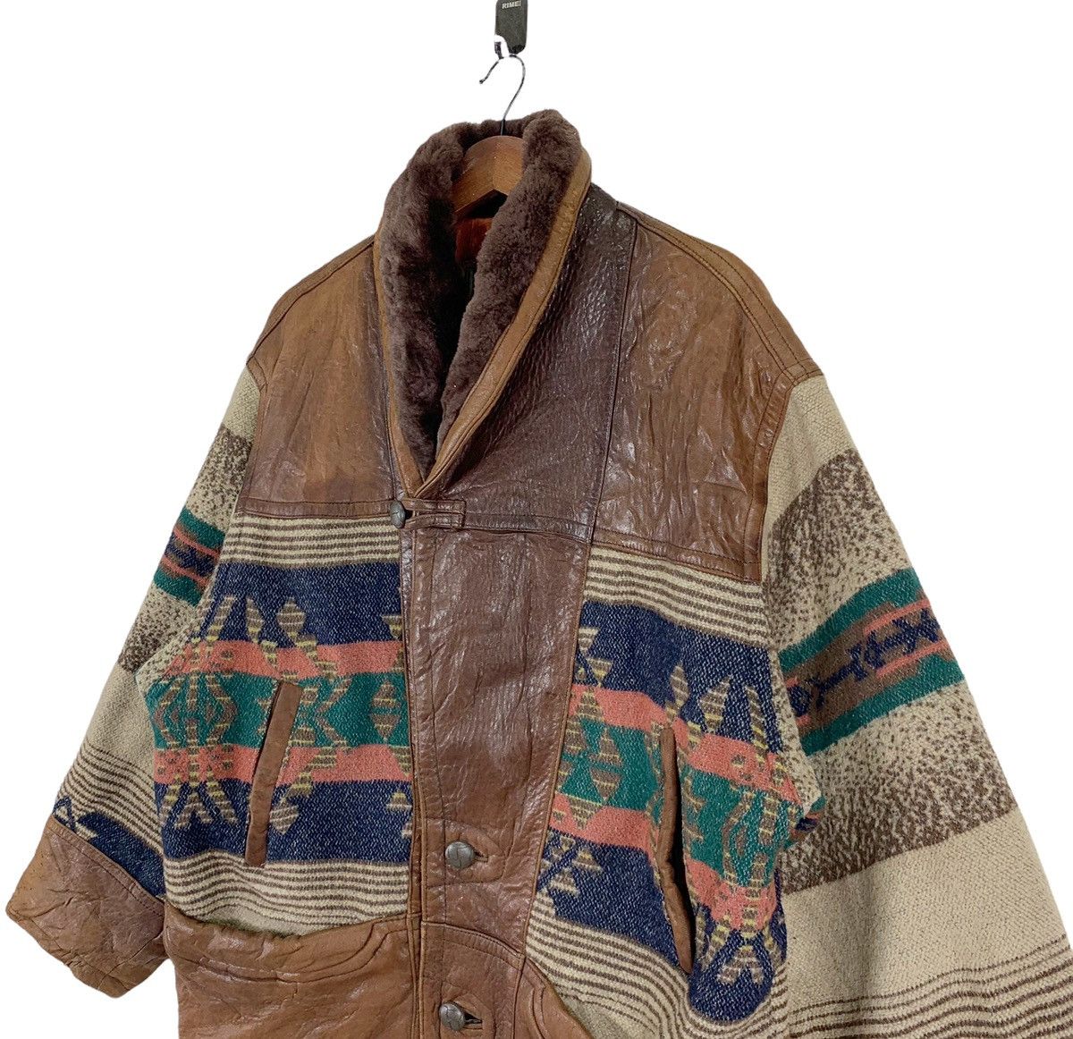 Native Ramon Rominas High Fashion Leather Garment Wool Jacket Size US L / EU 52-54 / 3 - 5 Thumbnail