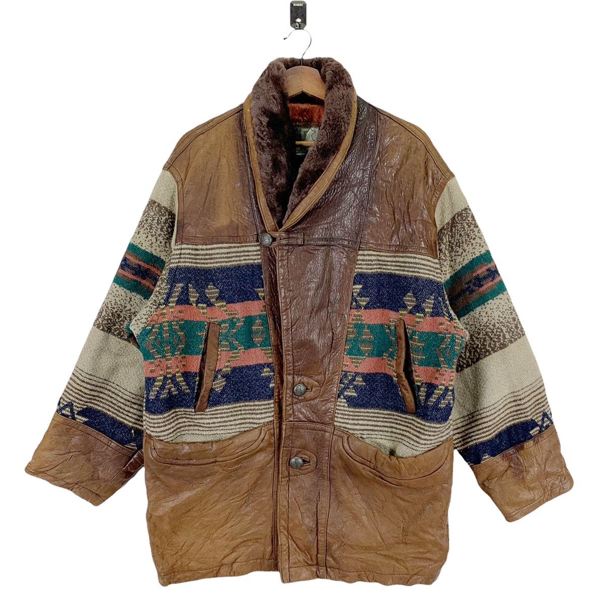Native Ramon Rominas High Fashion Leather Garment Wool Jacket Size US L / EU 52-54 / 3 - 1 Thumbnail