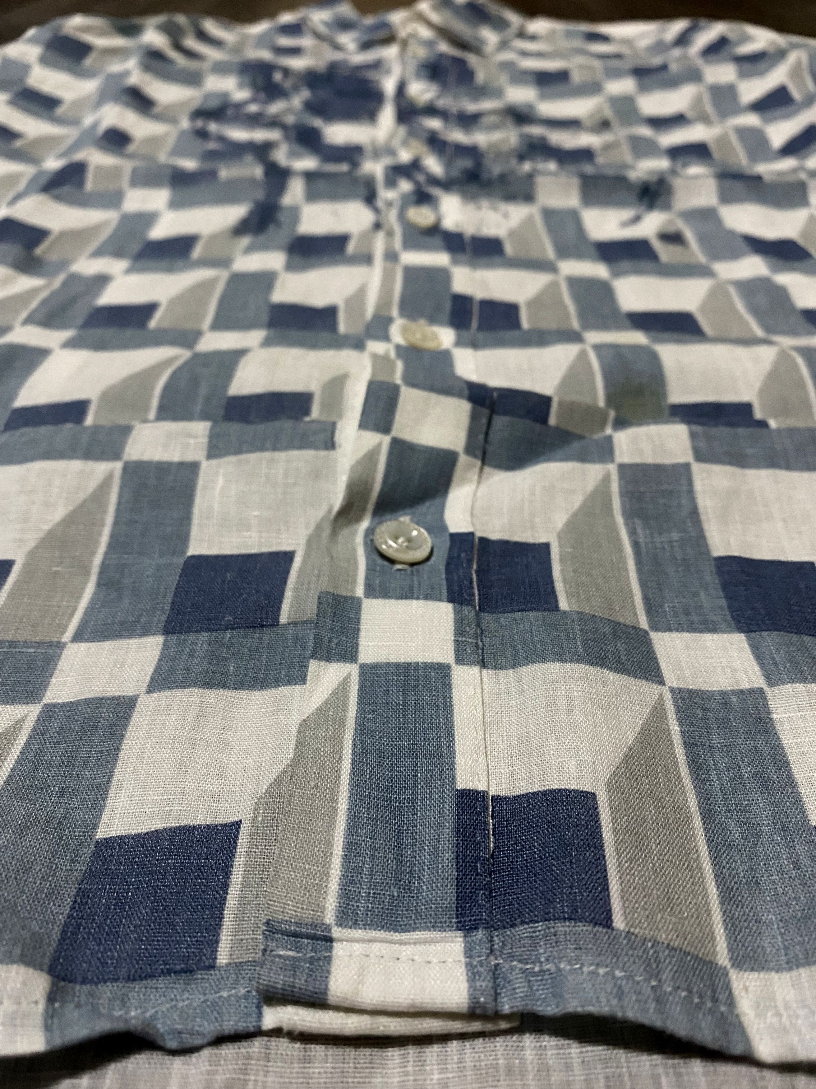 Cortigiani Cortigiani Linen Multicolor Print Long Sleeve Casual Shirt Size US M / EU 48-50 / 2 - 6 Thumbnail