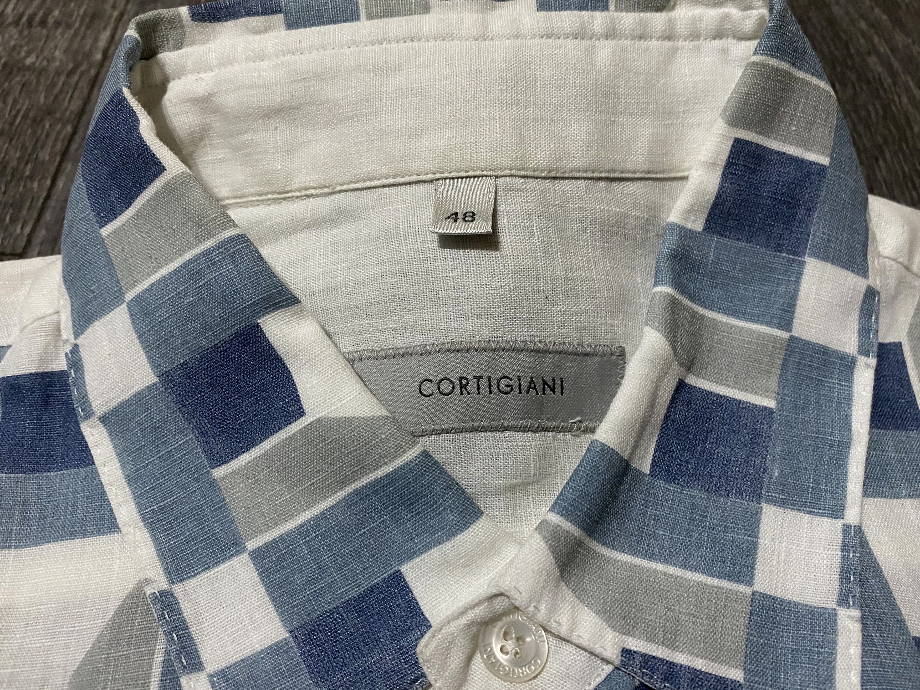 Cortigiani Cortigiani Linen Multicolor Print Long Sleeve Casual Shirt Size US M / EU 48-50 / 2 - 8 Thumbnail