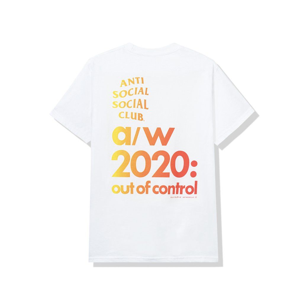 Anti Social Social Club DS ASSC 2020 Out of control White Tee FTP FOG CDG BAPE KITH Size US M / EU 48-50 / 2 - 6 Thumbnail