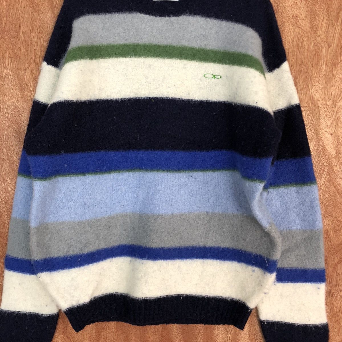 Vintage OP stripe Mohair shaggy knitwear Sweatshirt #H303 Size US L / EU 52-54 / 3 - 8 Thumbnail