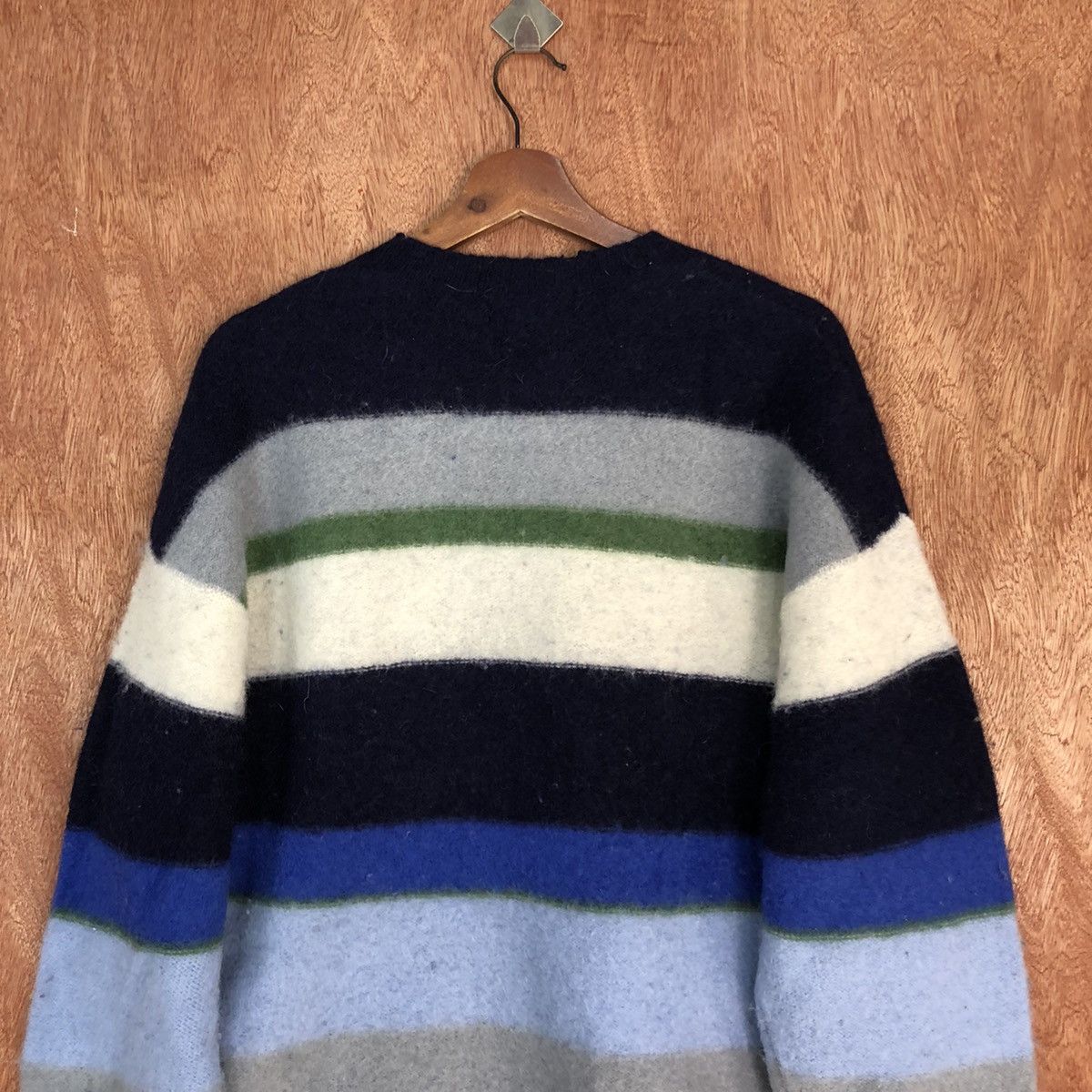 Vintage OP stripe Mohair shaggy knitwear Sweatshirt #H303 Size US L / EU 52-54 / 3 - 13 Thumbnail